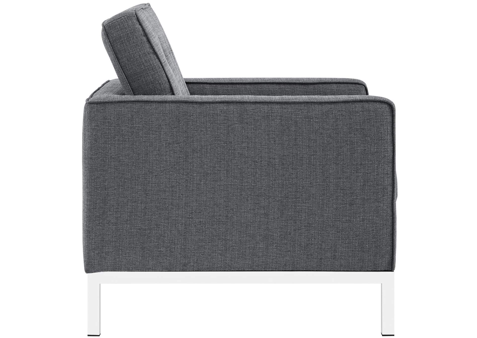 Gray Loft Arm Chairs Upholstered Fabric [Set of 2],Modway