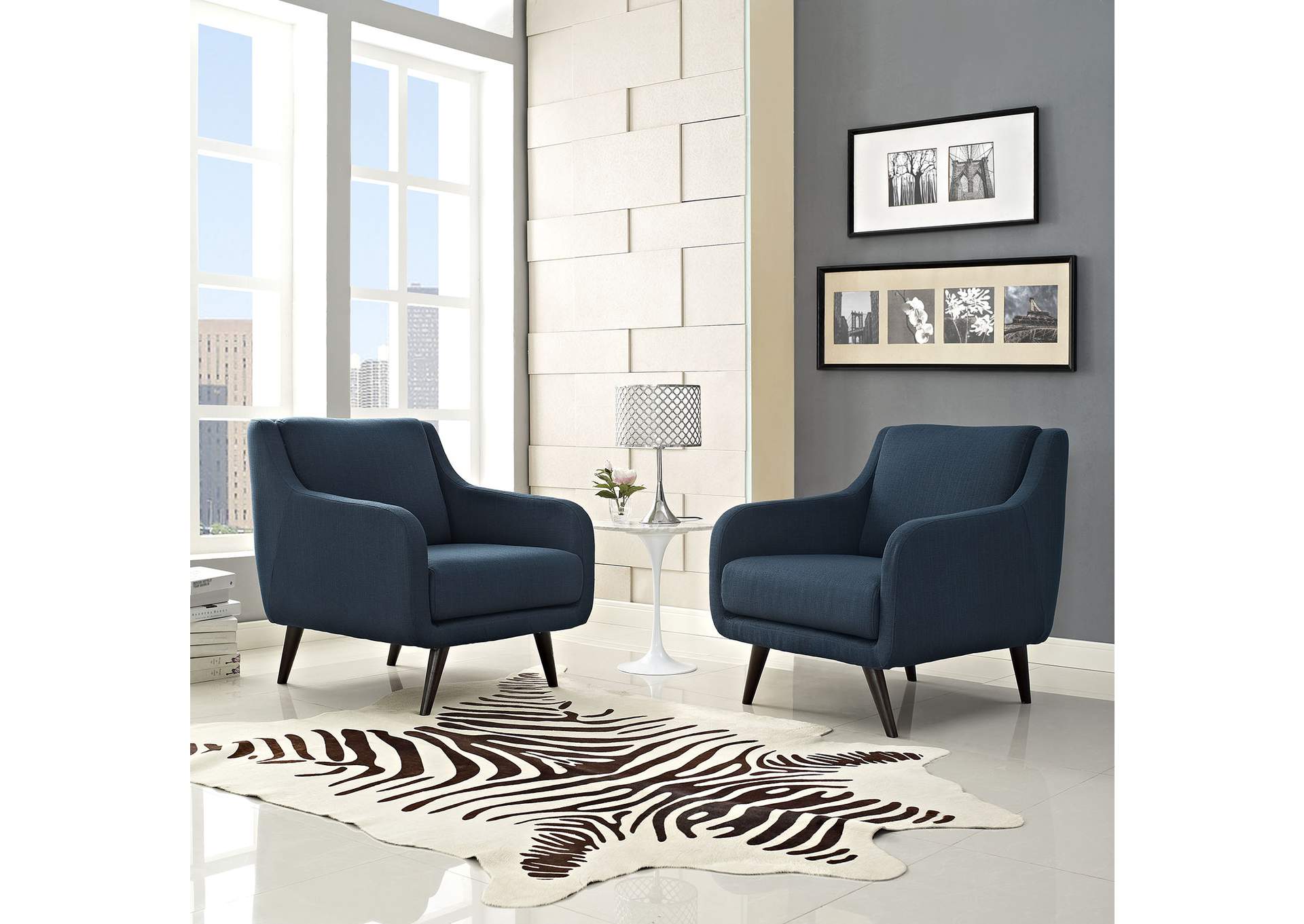 Verve Azure Blue Armchairs [Set of 2],Modway
