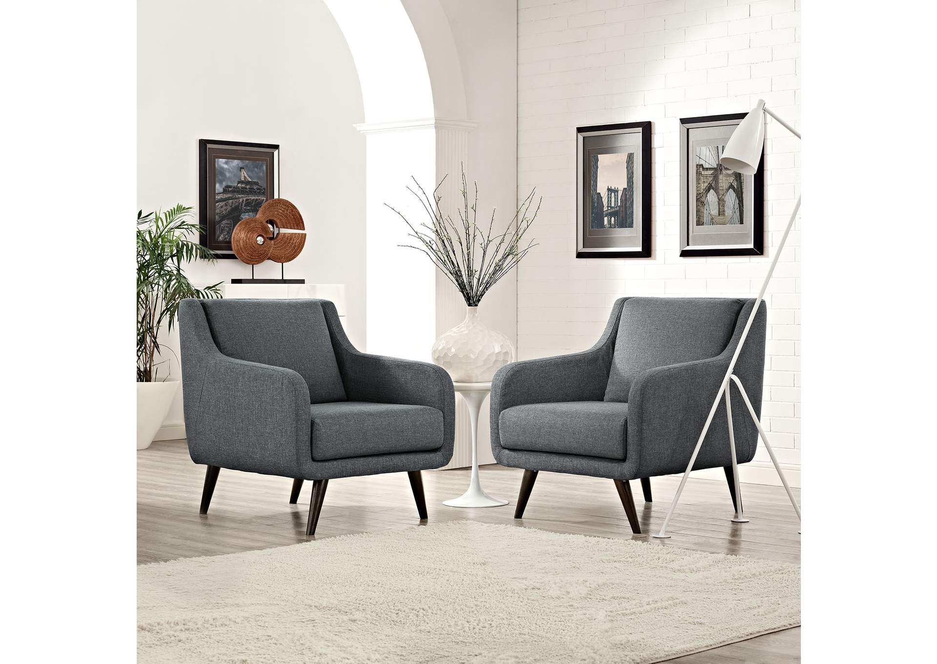 Gray Verve Arm Chairs [Set of 2],Modway