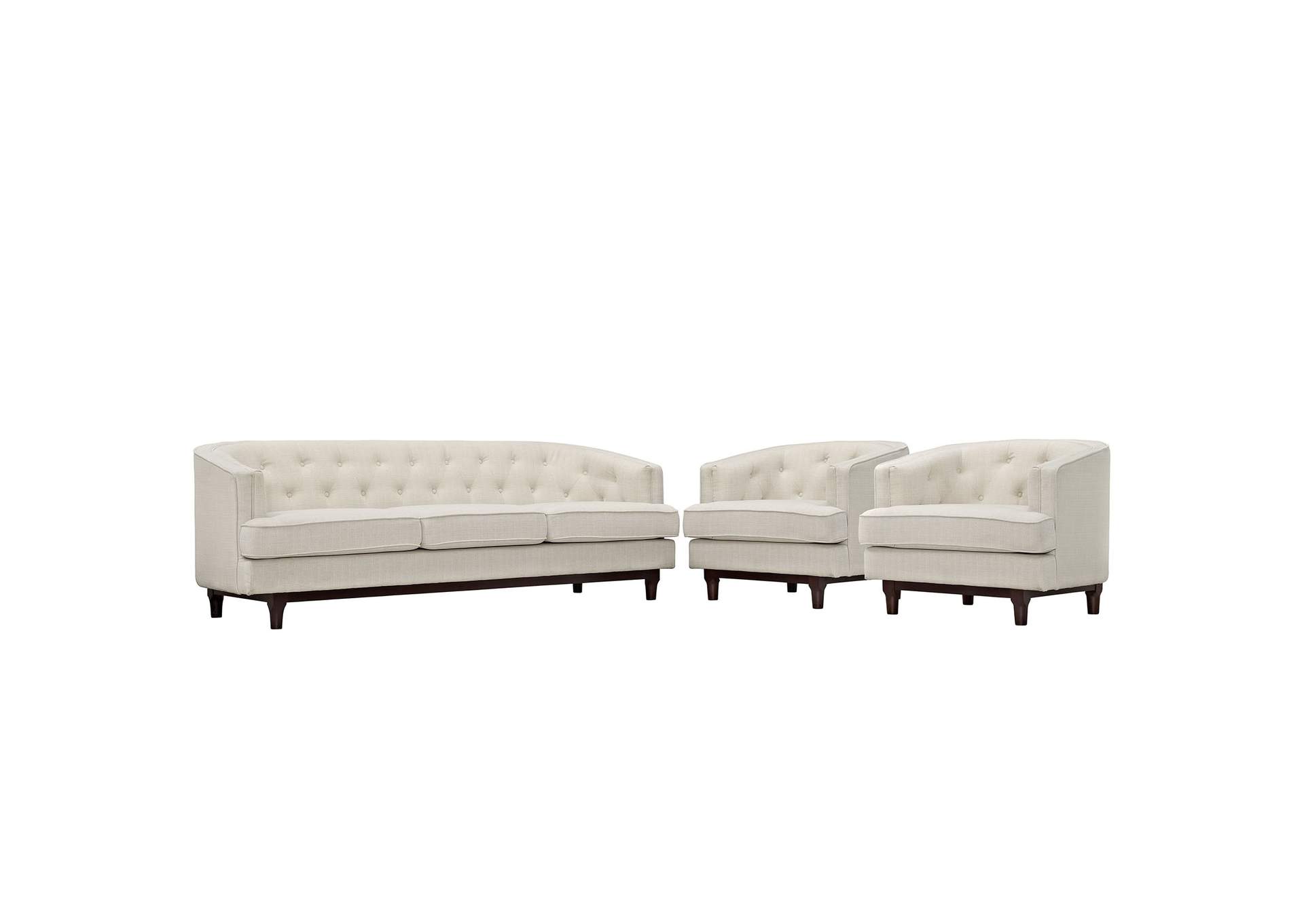 Beige Coast Living Room Set [Set of 3],Modway