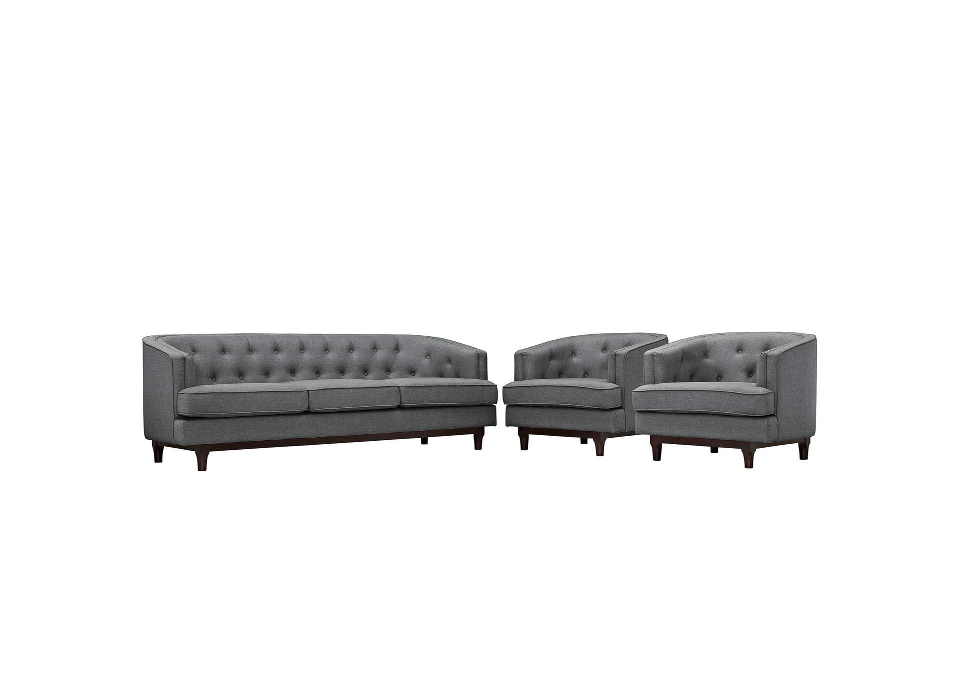 Gray Coast Living Room Set [Set of 3],Modway