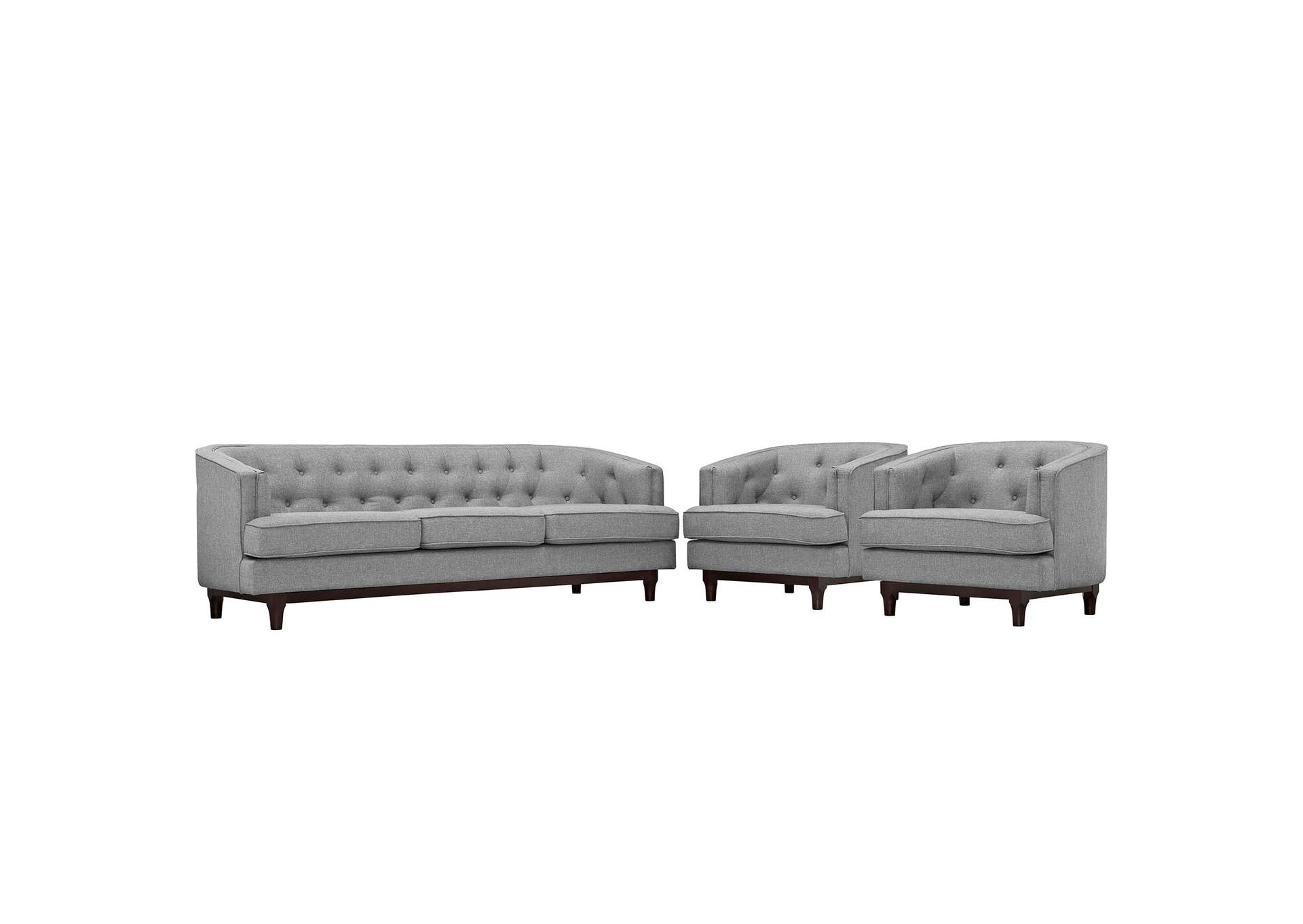 Light Gray Coast Living Room Set [Set of 3],Modway