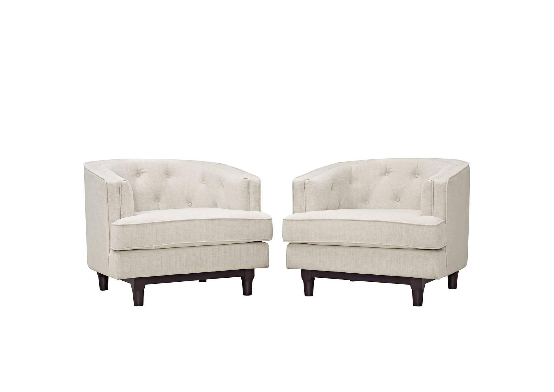 Beige Coast Arm Chairs [Set of 2],Modway