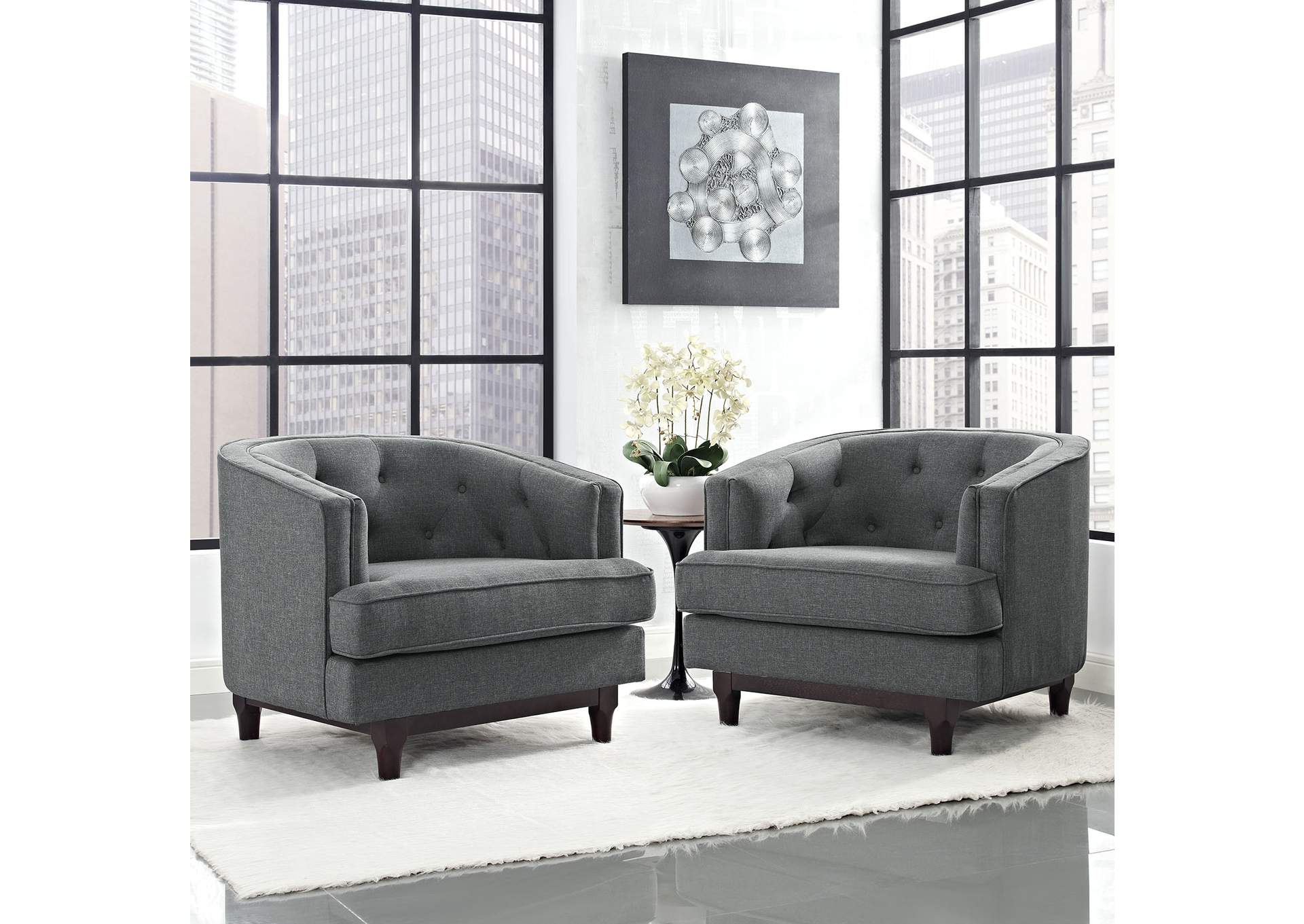 Gray Coast Arm Chairs [Set of 2],Modway
