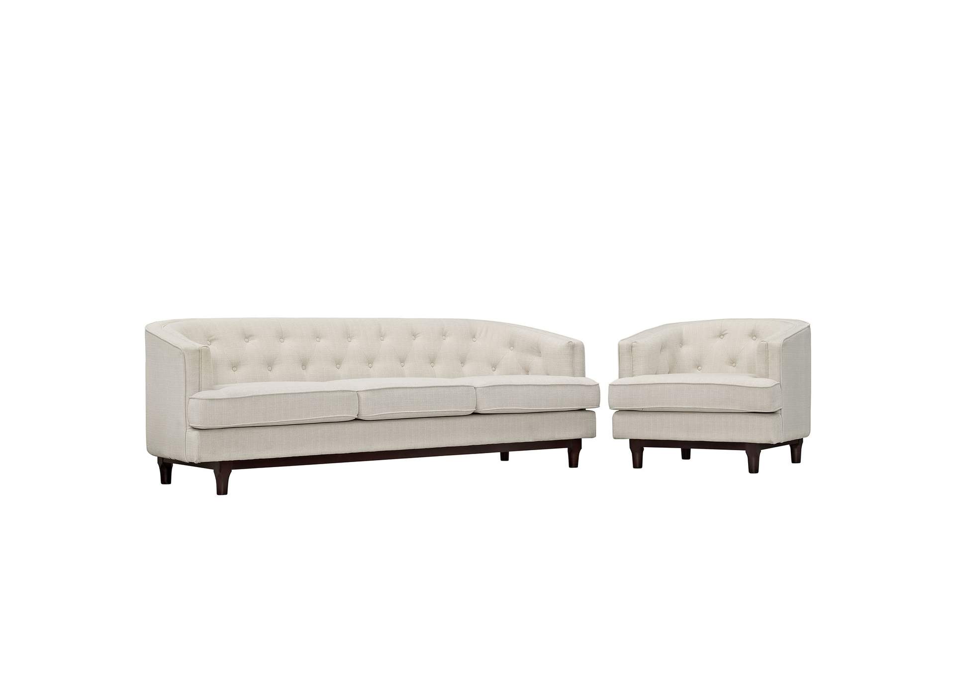 Beige Coast Living Room Set [Set of 2],Modway