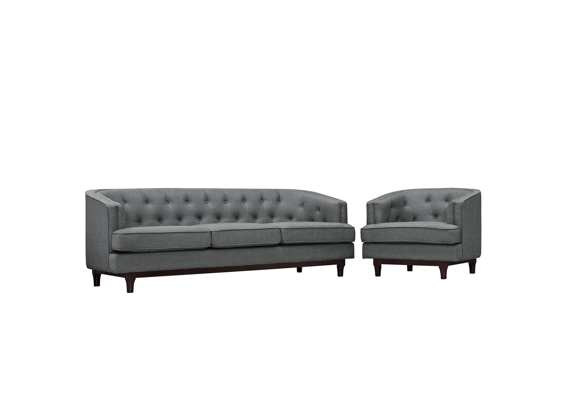 Gray Coast Living Room Set [Set of 2],Modway