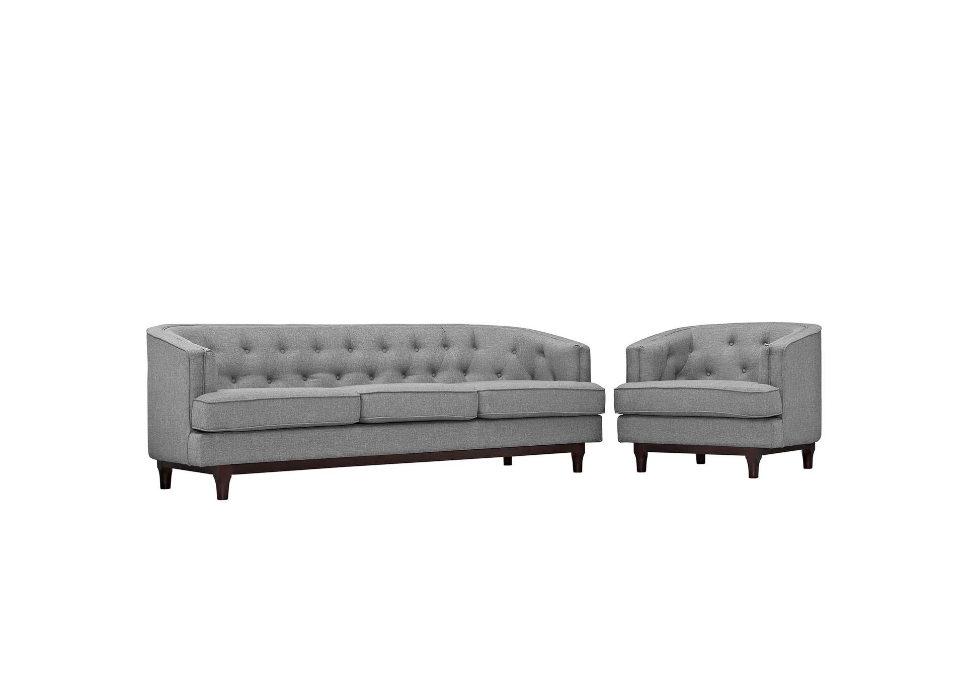 Light Gray Coast Living Room Set [Set of 2],Modway