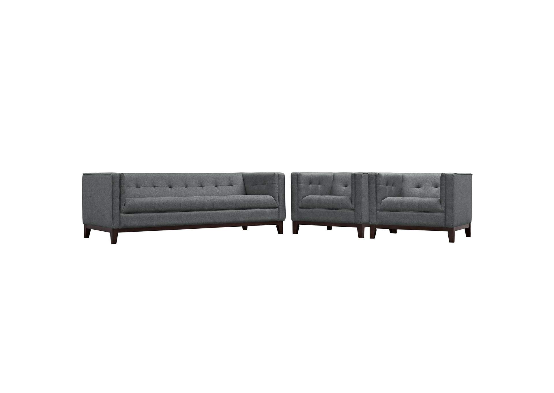 Gray Serve Living Room Set [Set of 3],Modway