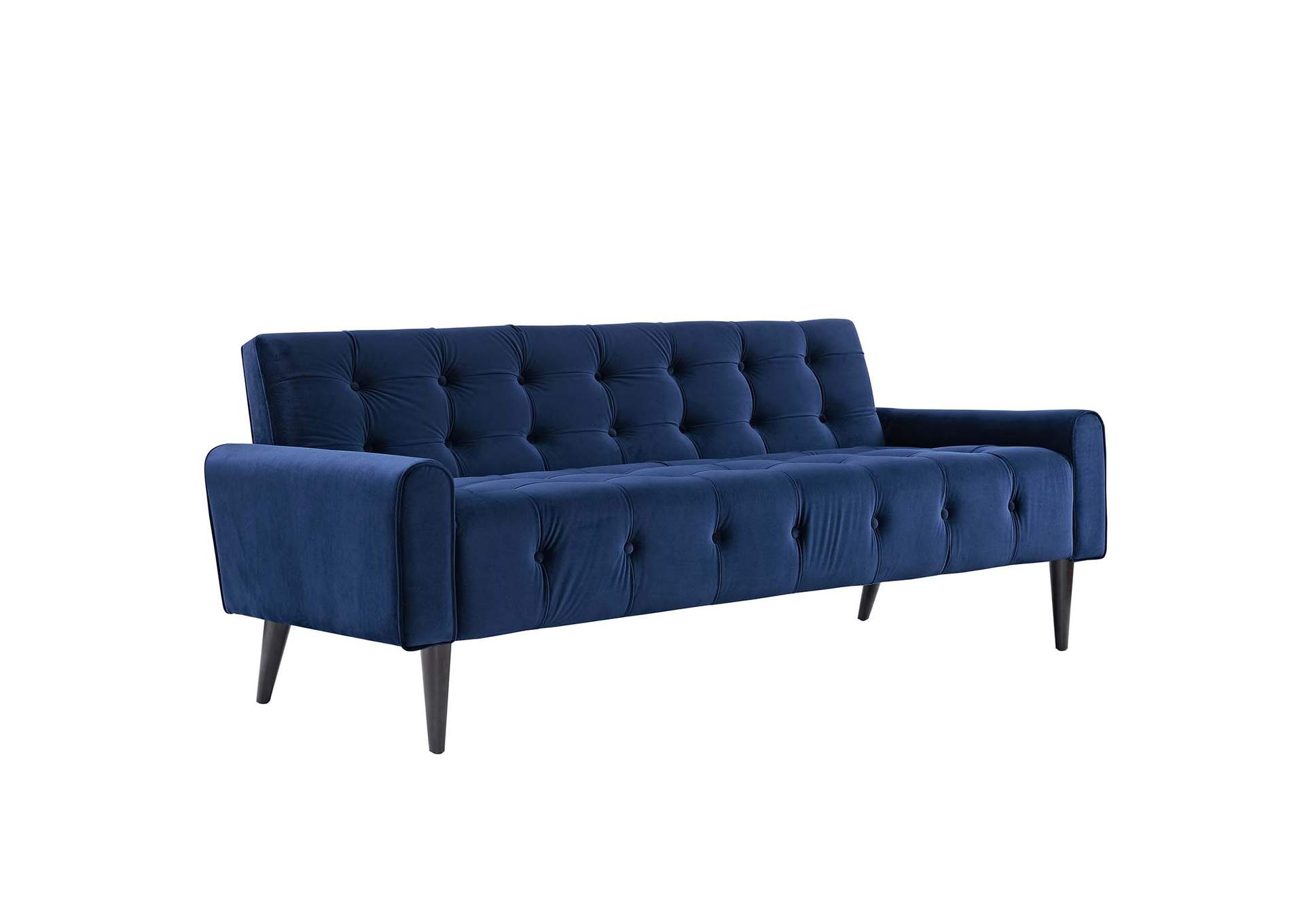 Navy Delve Performance Velvet Sofa,Modway