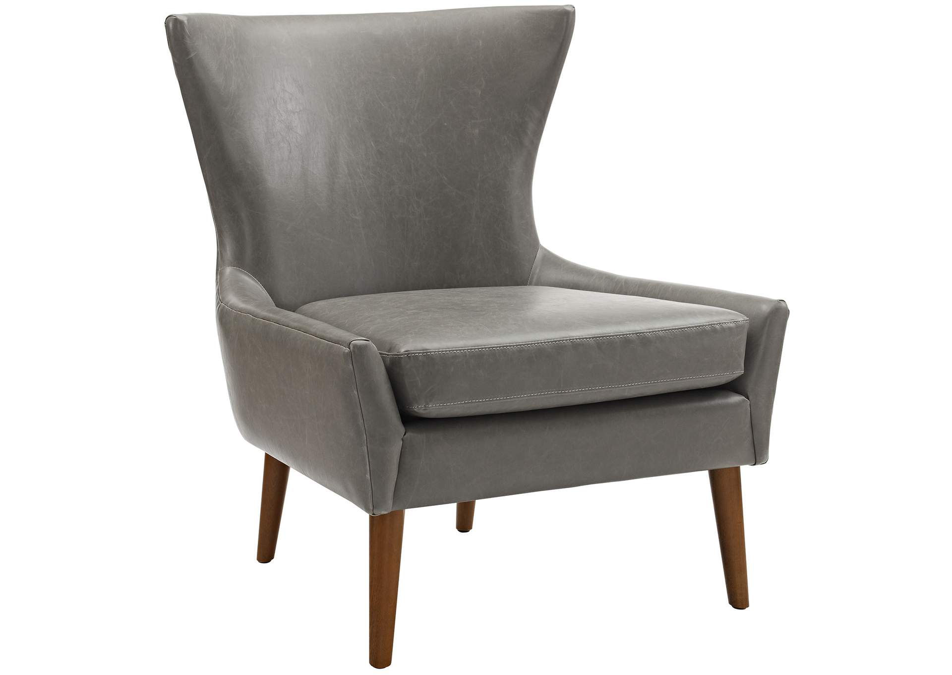 Keen Gray Upholstered Vinyl Armchair,Modway