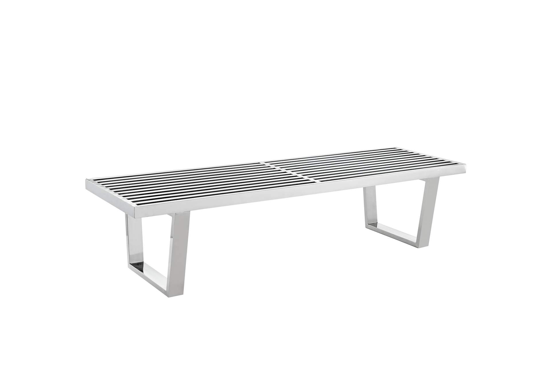 Silver Sauna 5' Stainless Steel Bench,Modway