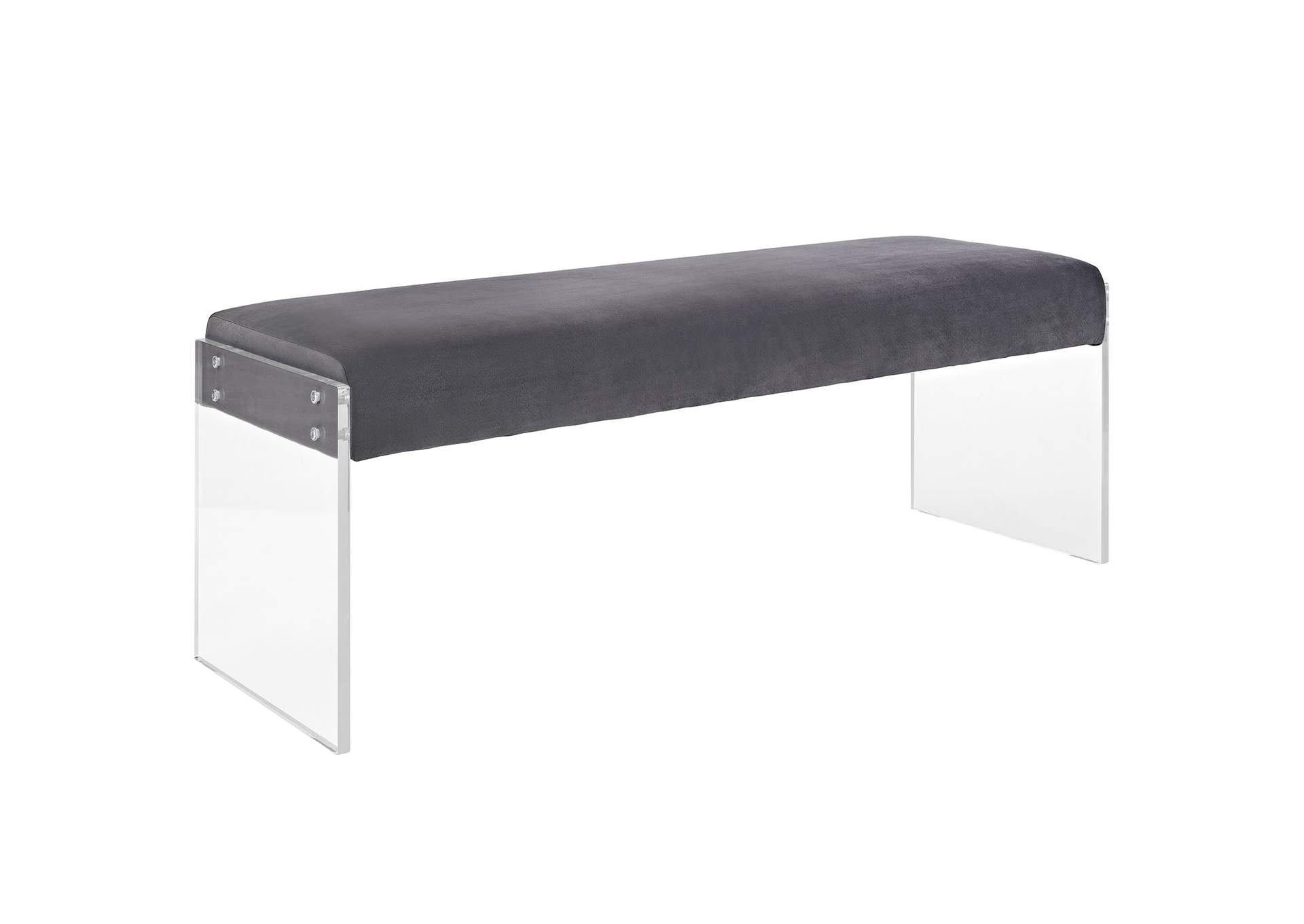 Gray Roam Performance Velvet Bench,Modway