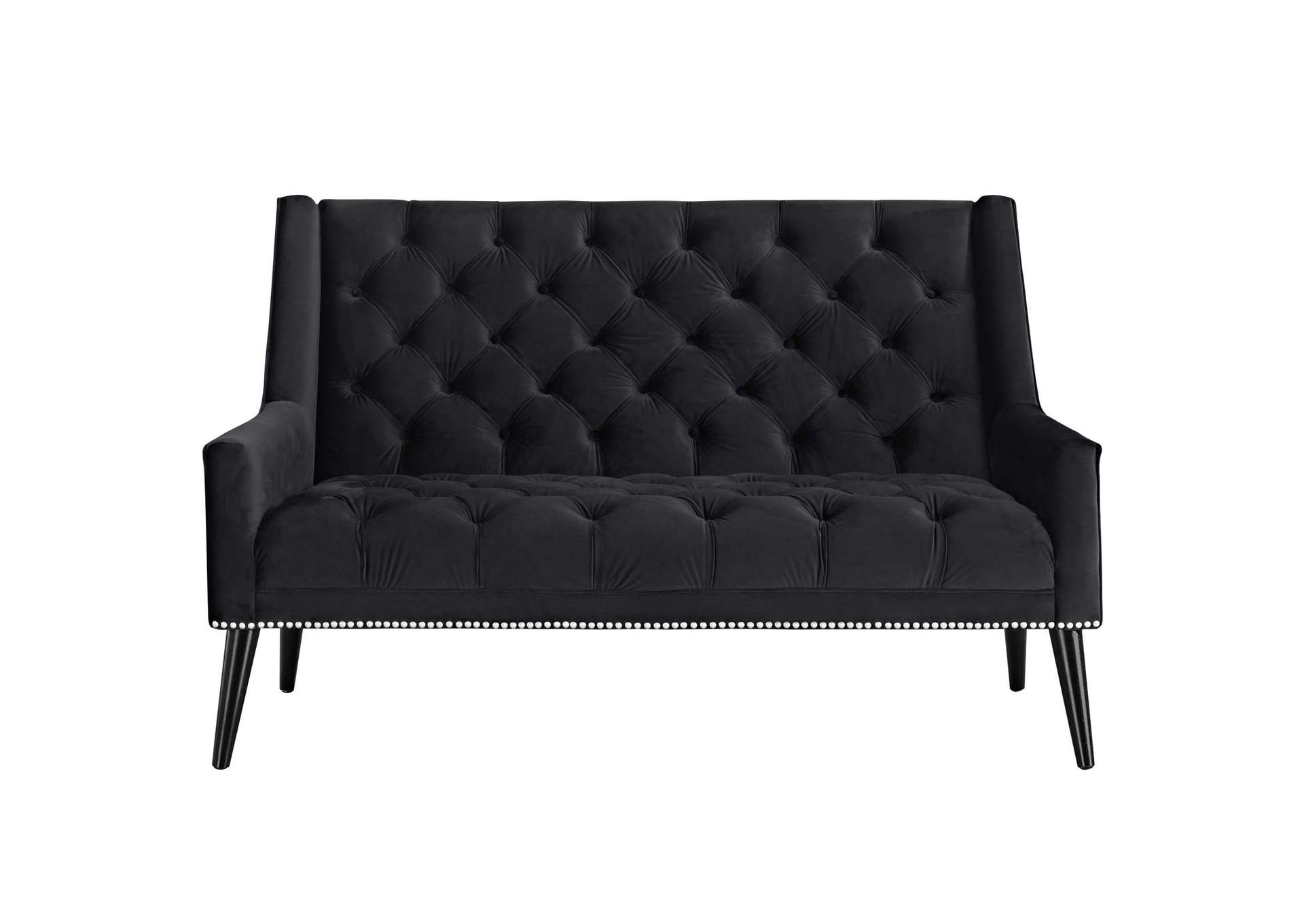 Black Peruse Performance Velvet Loveseat,Modway