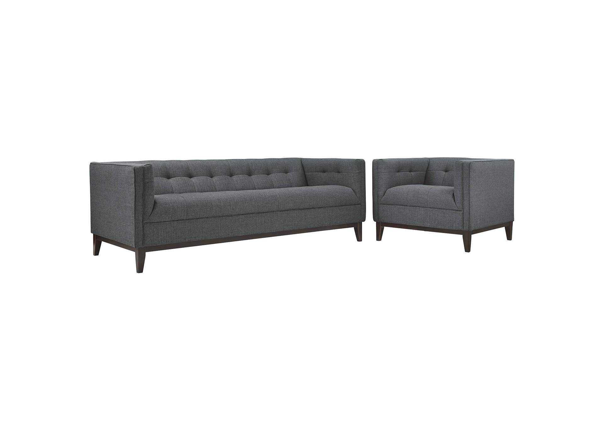 Gray Serve Living Room Set [Set of 2],Modway