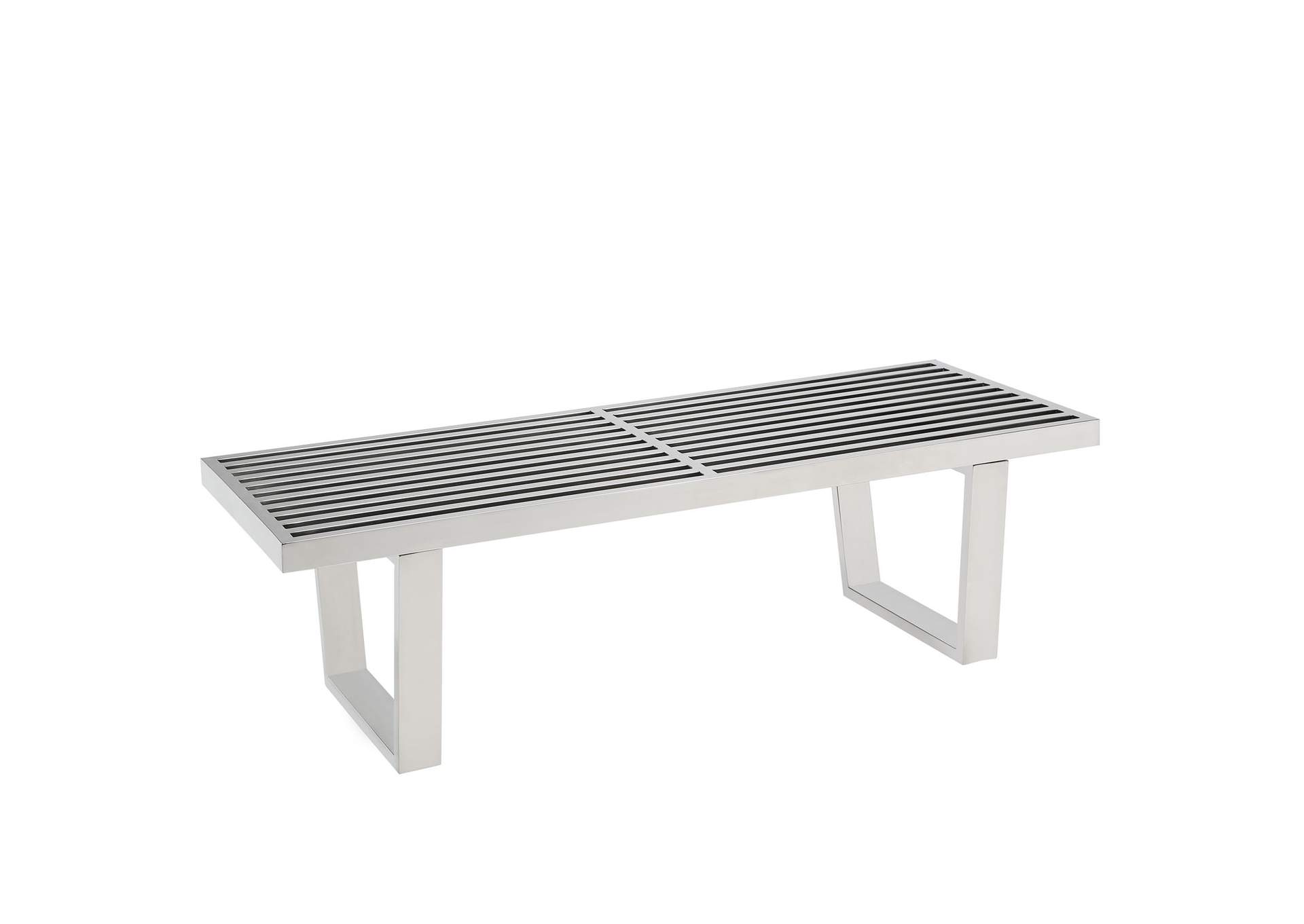 Silver Sauna 4' Stainless Steel Bench,Modway