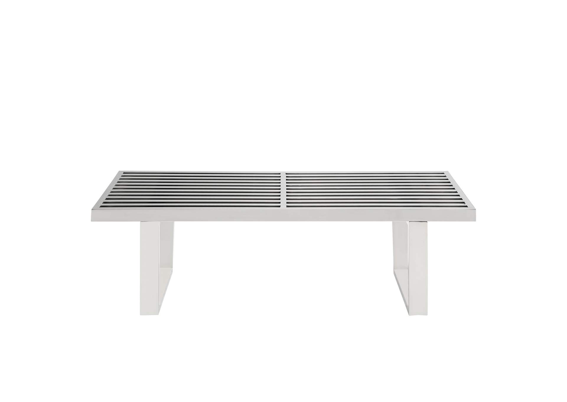 Silver Sauna 4' Stainless Steel Bench,Modway