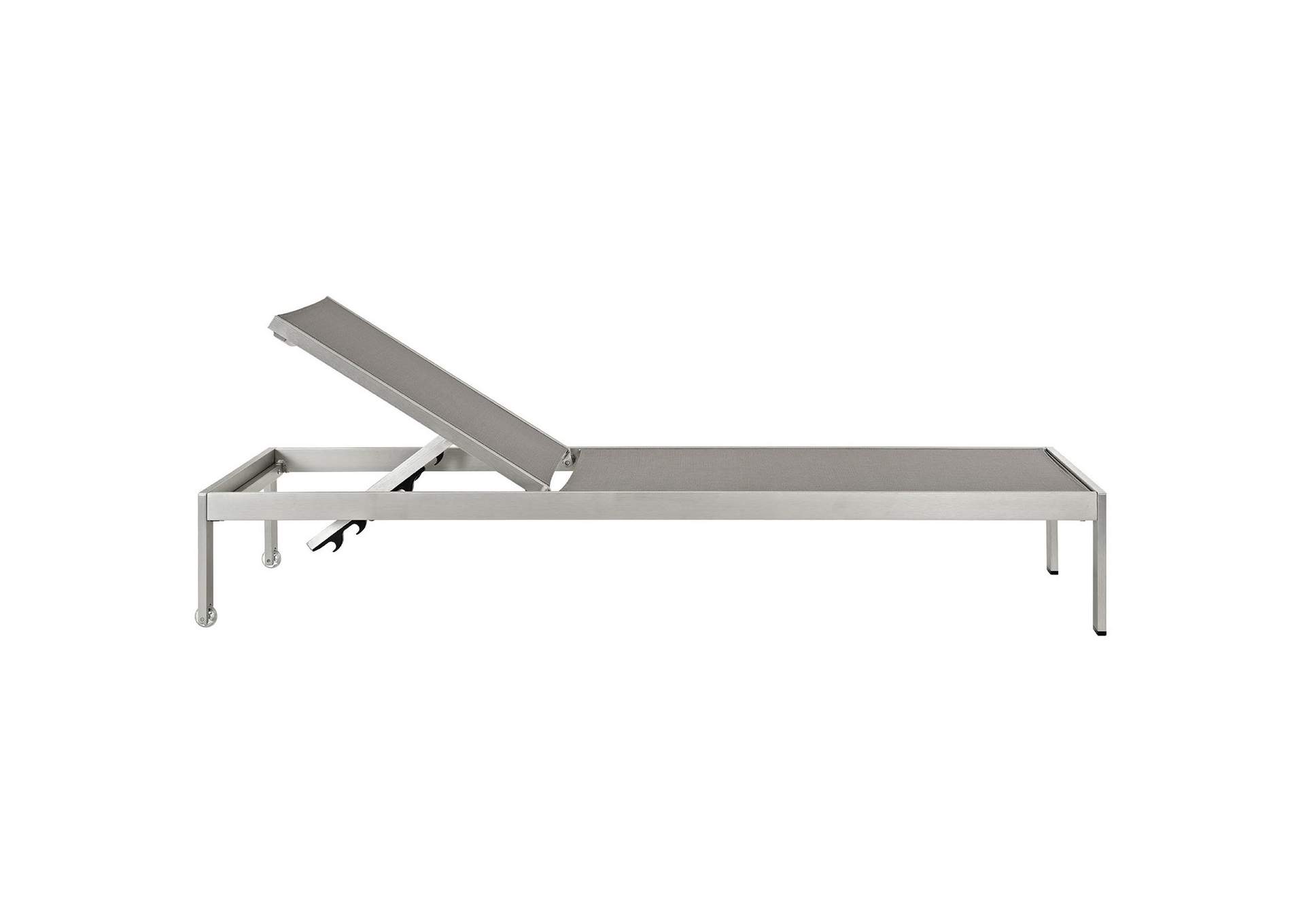 Silver Gray Shore Chaise Outdoor Patio Aluminum [Set of 2],Modway