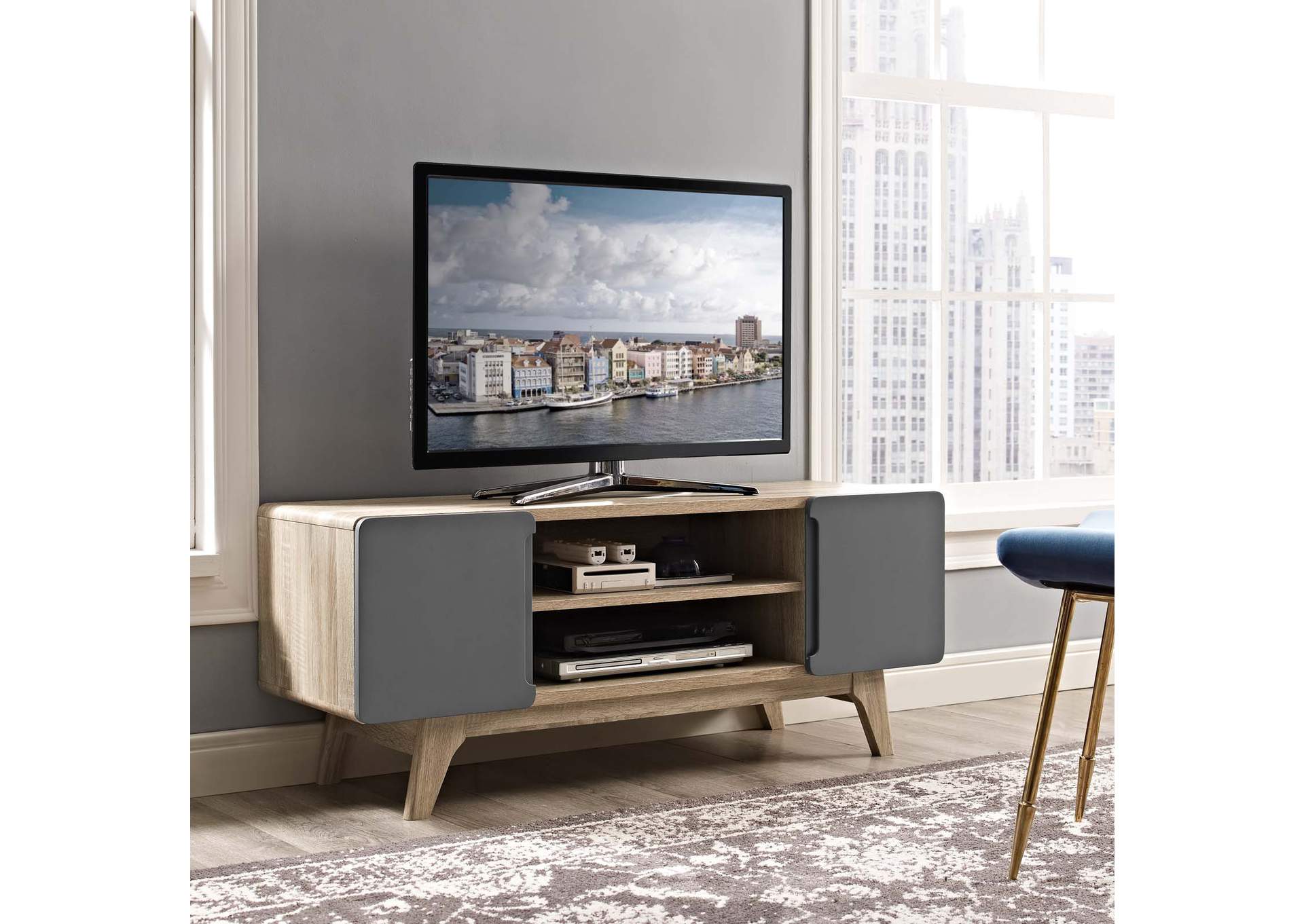 Natural Gray Tread 47" TV Stand,Modway