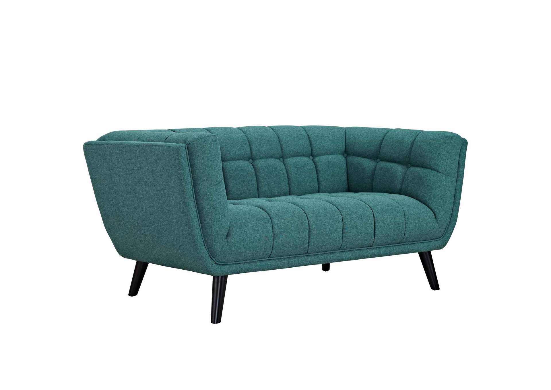 Teal Bestow Upholstered Fabric Loveseat,Modway