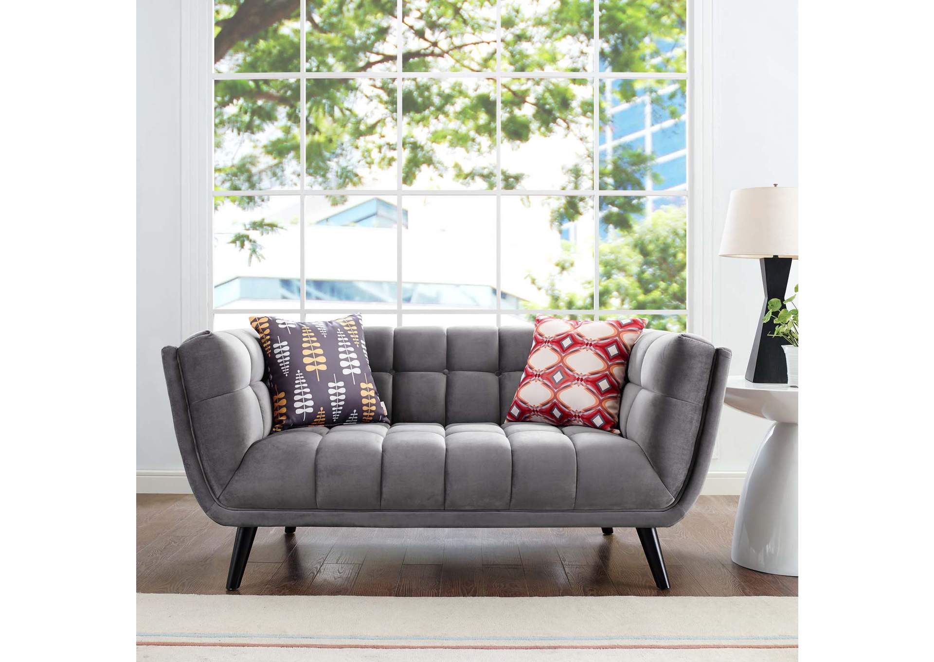 Gray Bestow Performance Velvet Loveseat,Modway