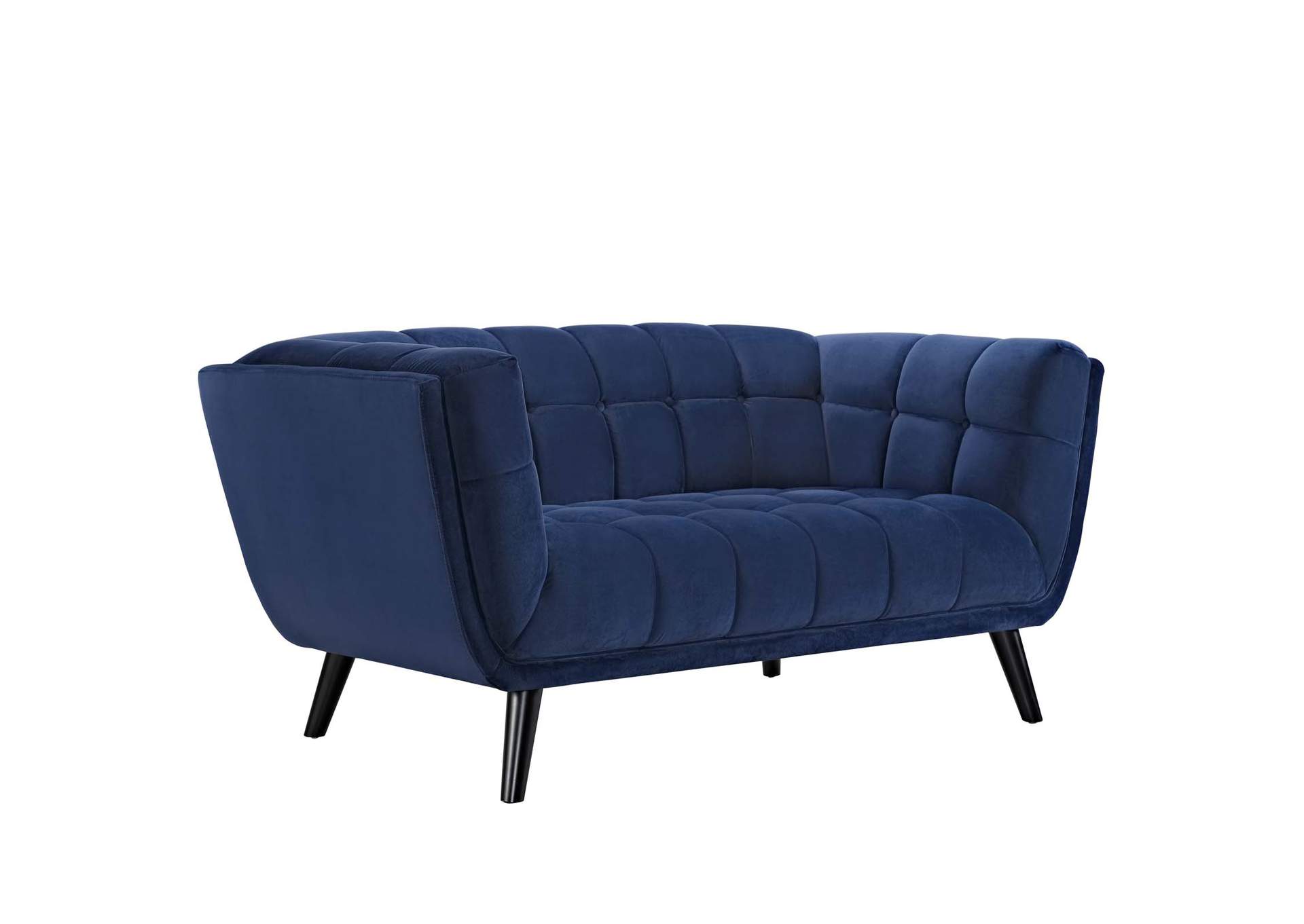 Navy Bestow Performance Velvet Loveseat,Modway