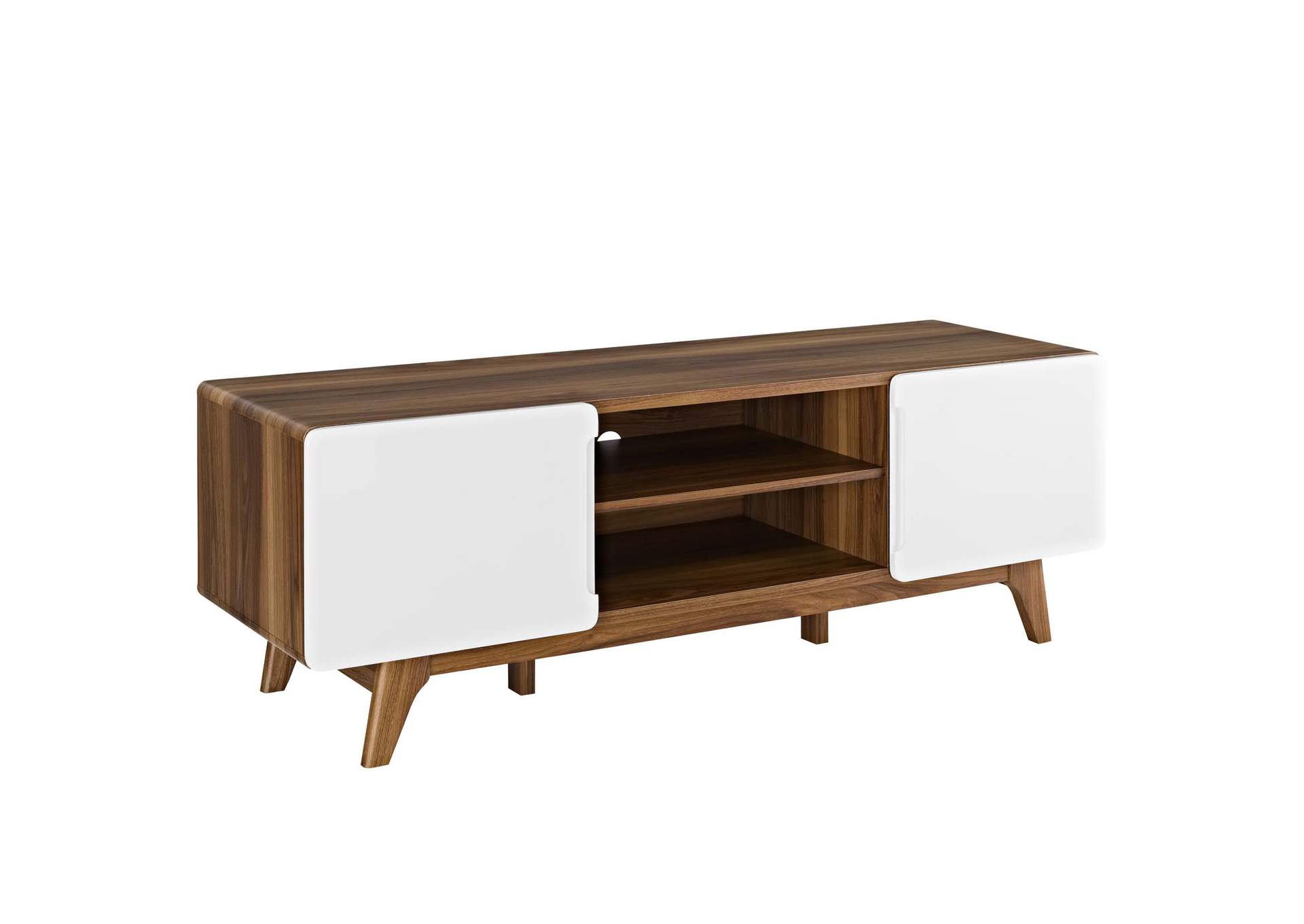 Walnut White Tread 59" TV Stand,Modway