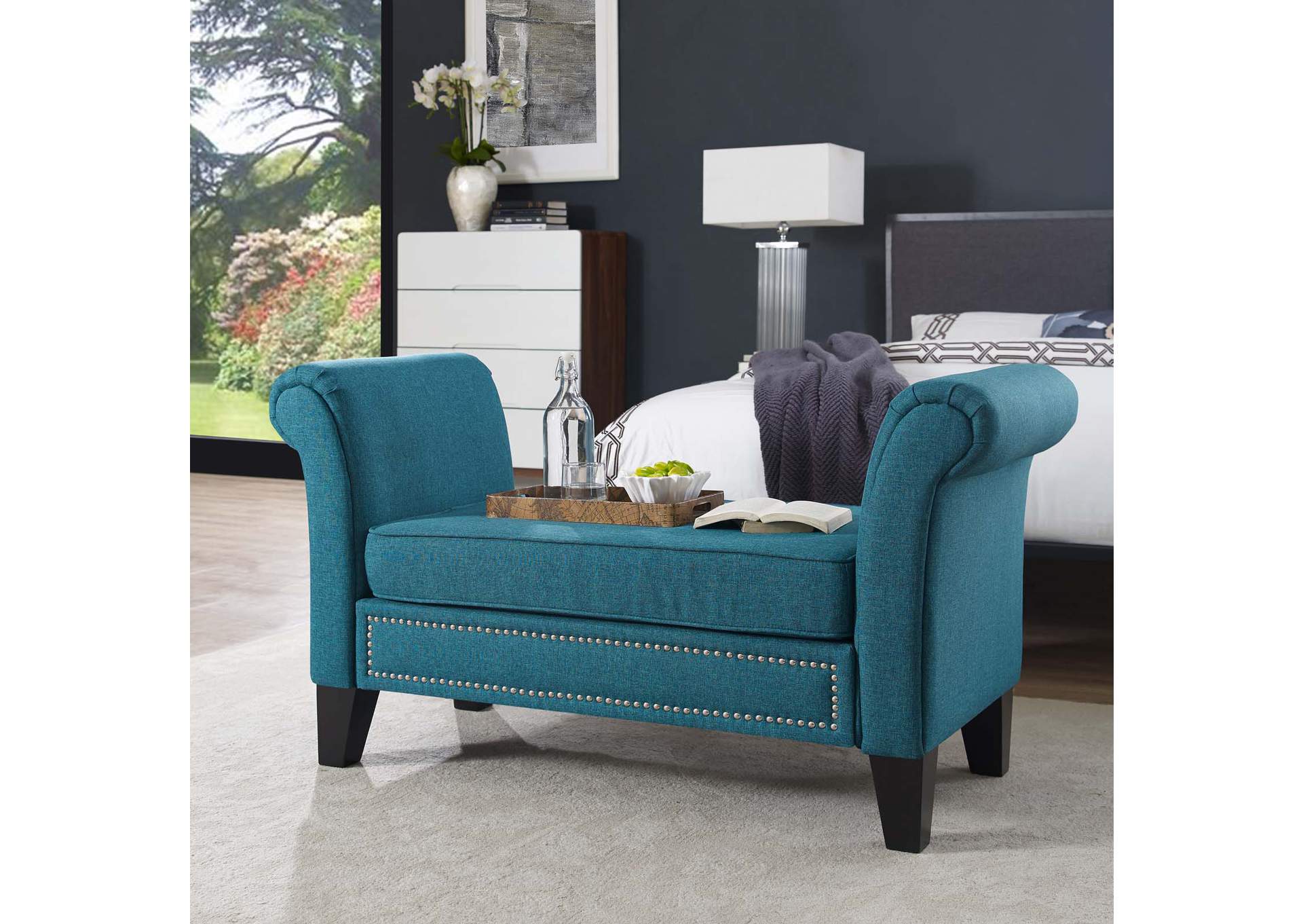 Teal Rendezvous Bench,Modway