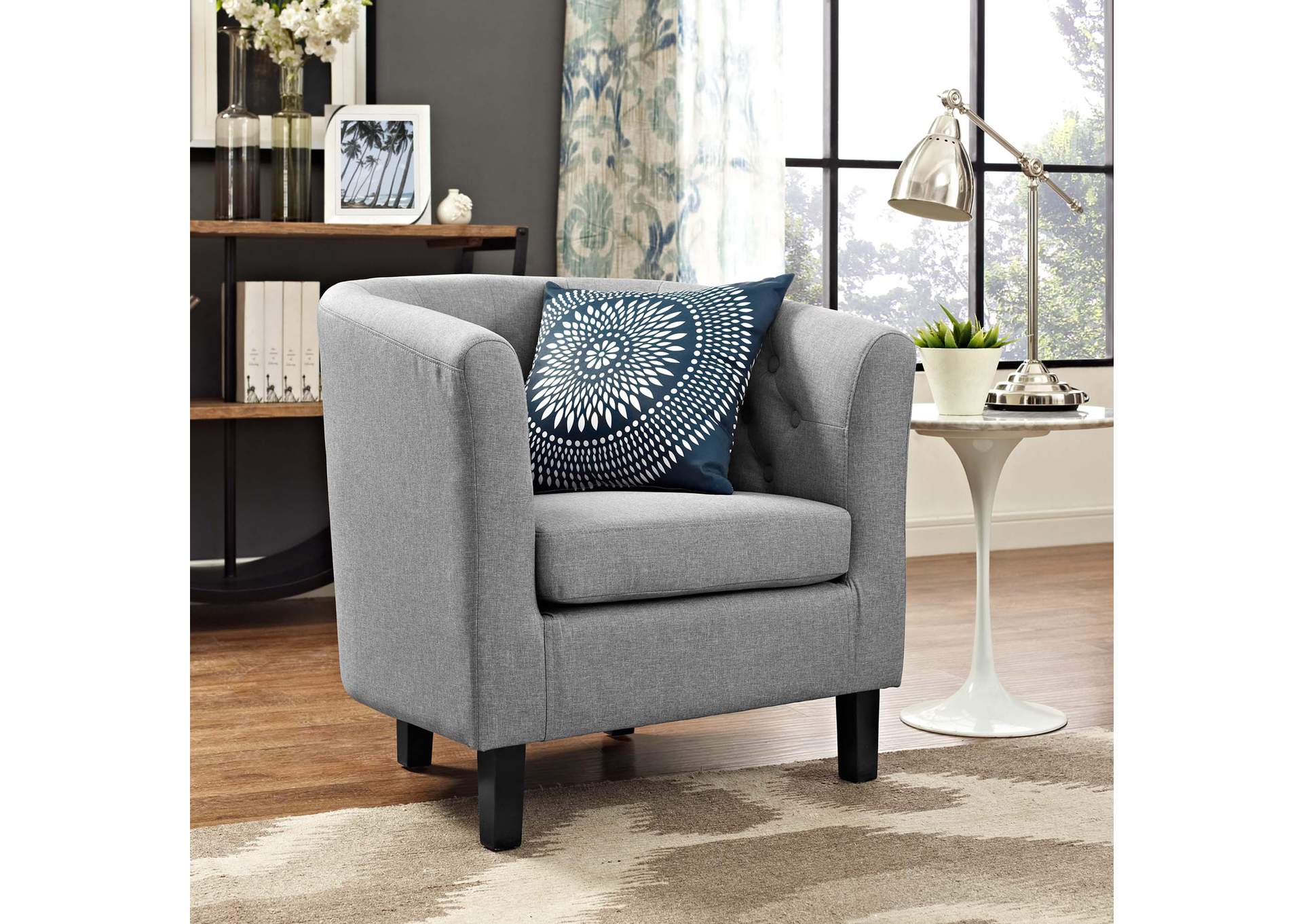 Light Gray Prospect Upholstered Fabric Arm Chair,Modway