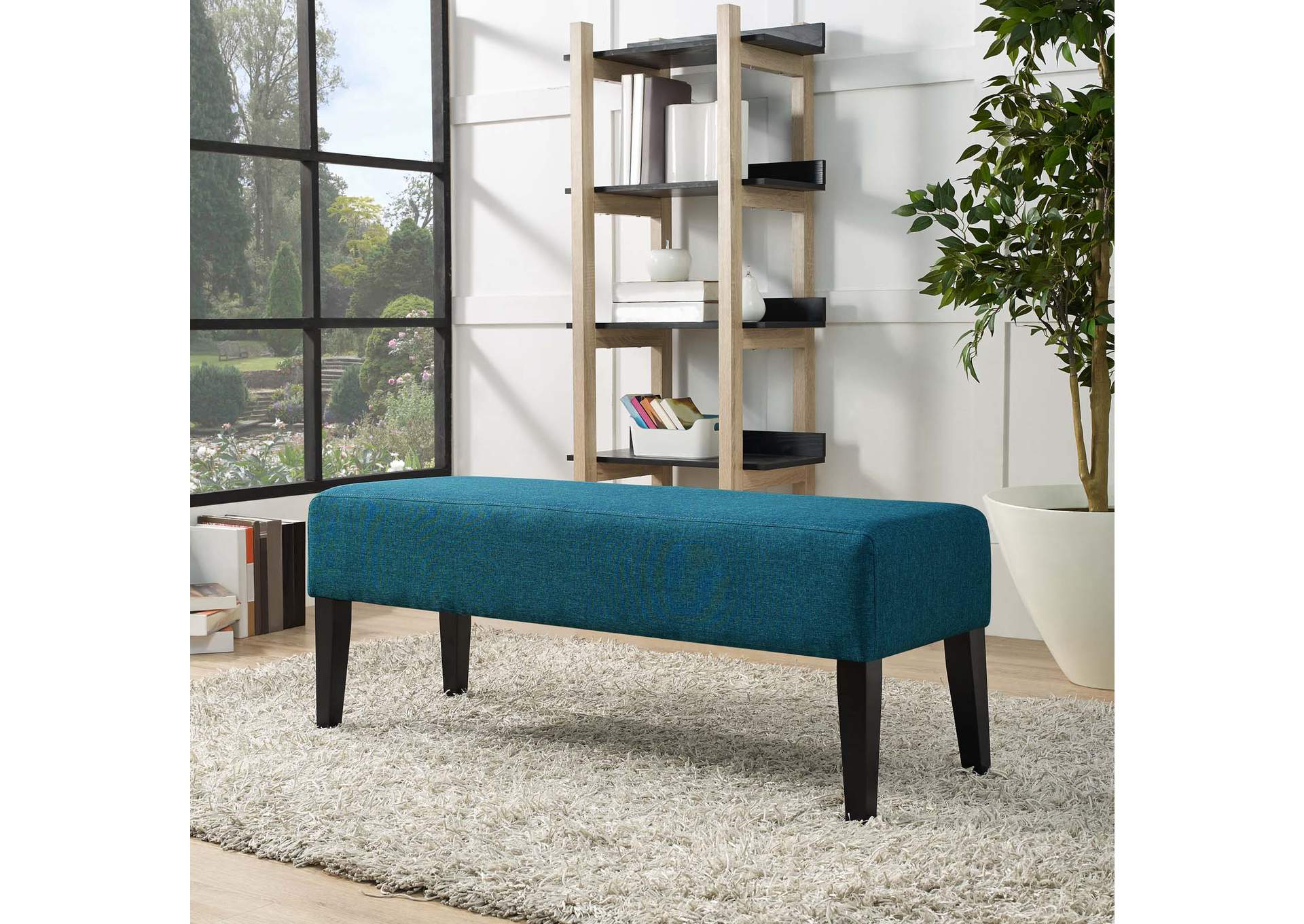 Teal Connect Upholstered Fabric Bench,Modway