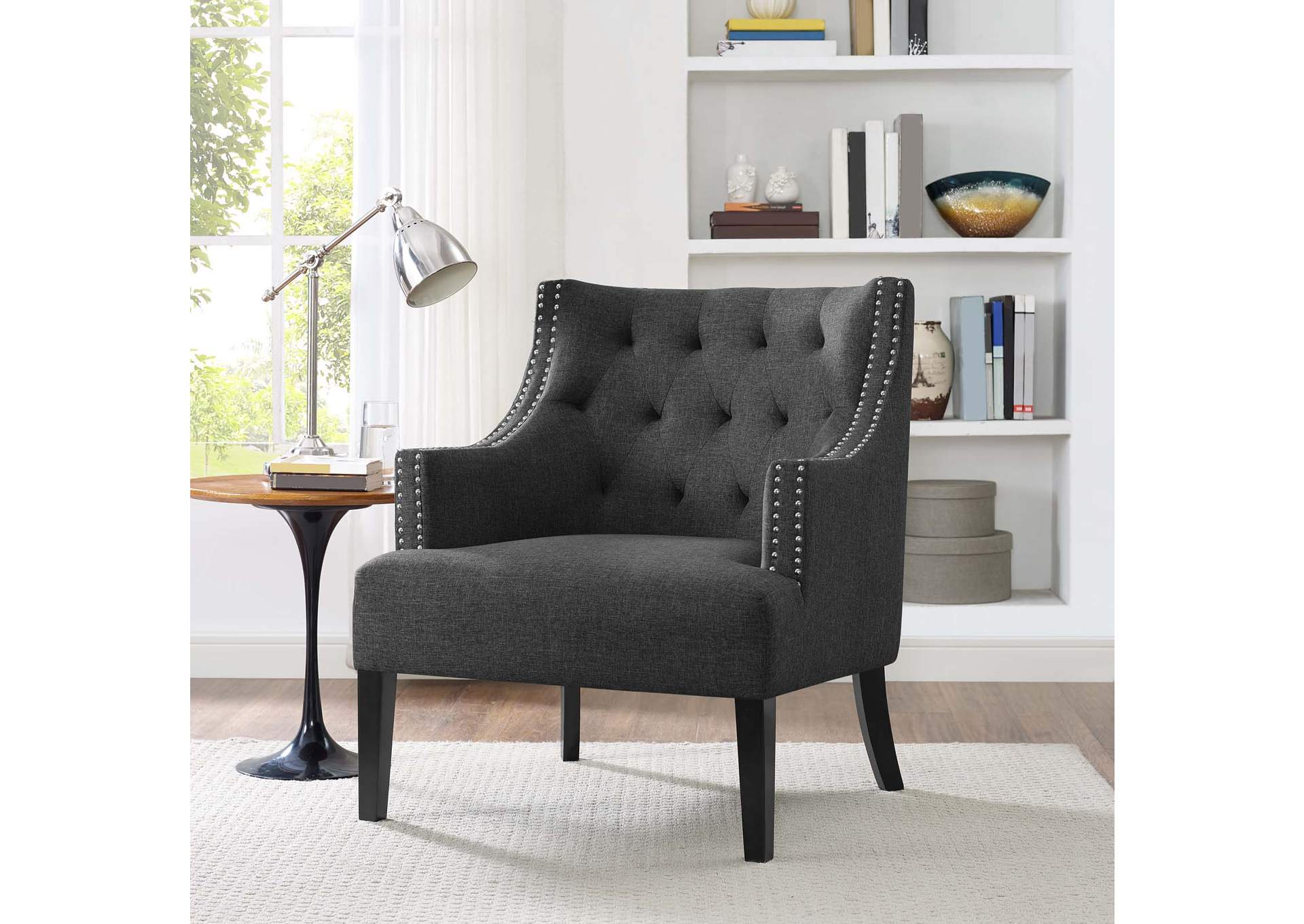 Gray Regard Wood Arm Chair,Modway