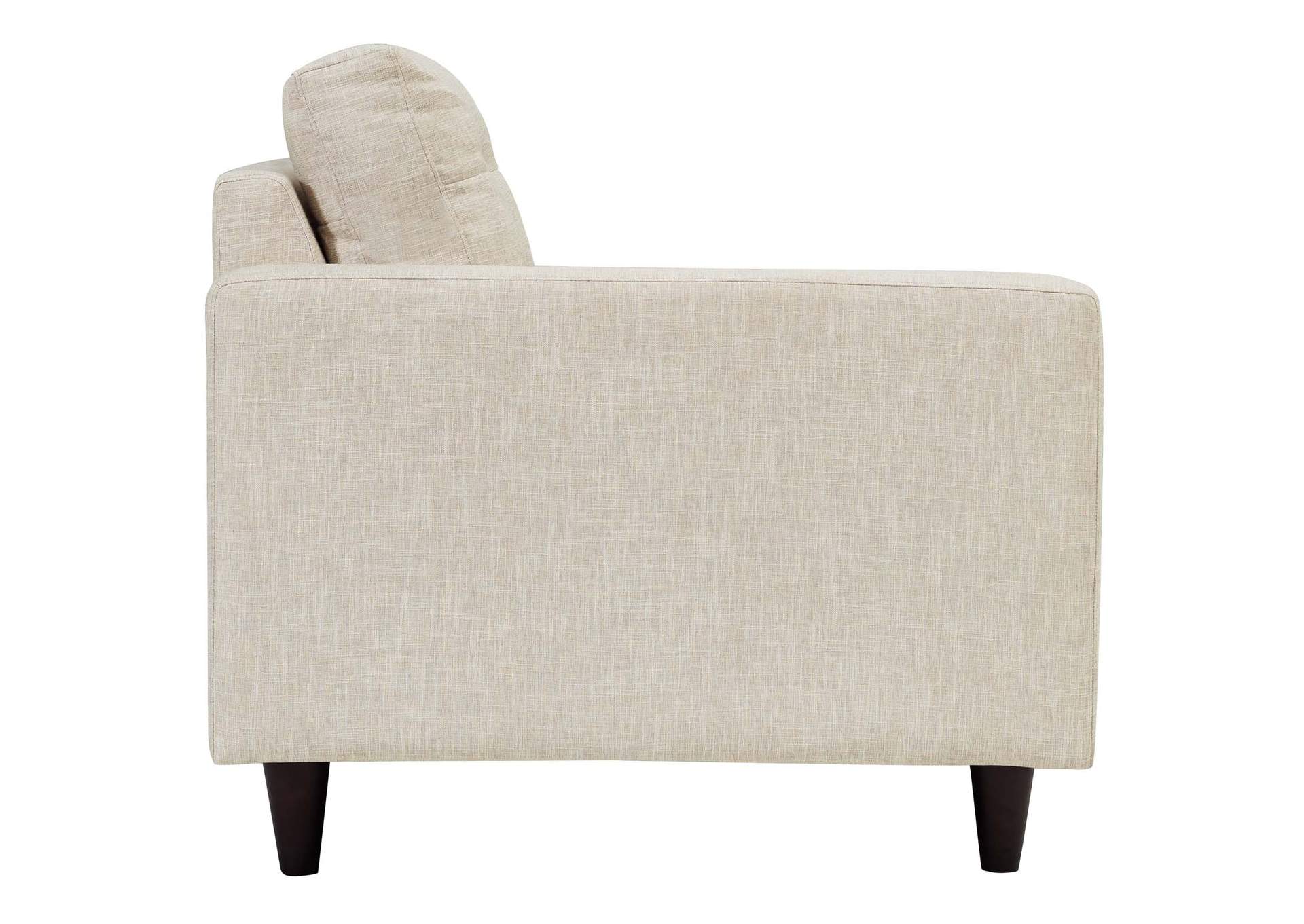 Beige Empress Left-Facing Upholstered Fabric Loveseat,Modway