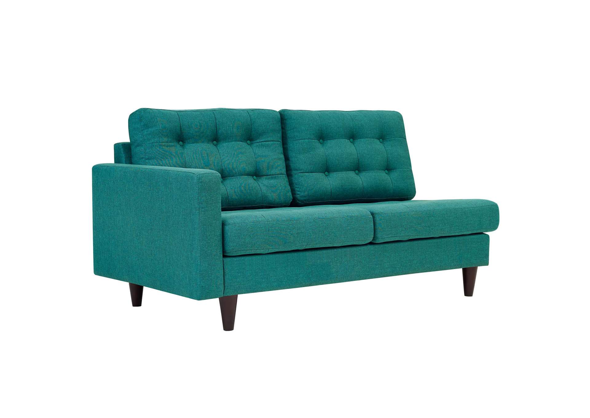 Teal Empress Left-Facing Upholstered Fabric Loveseat,Modway