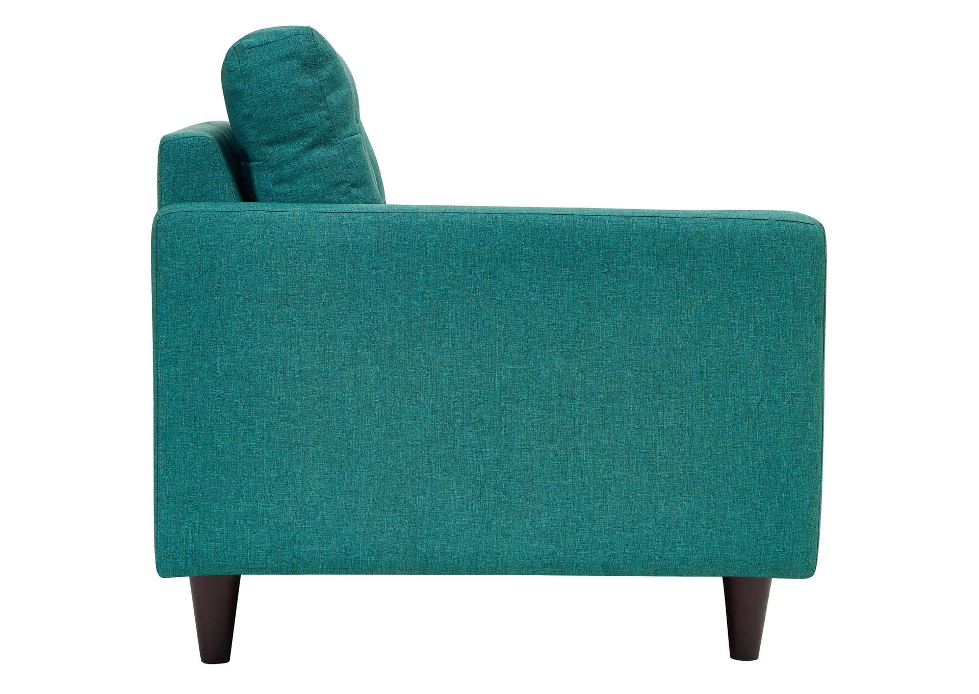 Teal Empress Left-Facing Upholstered Fabric Loveseat,Modway