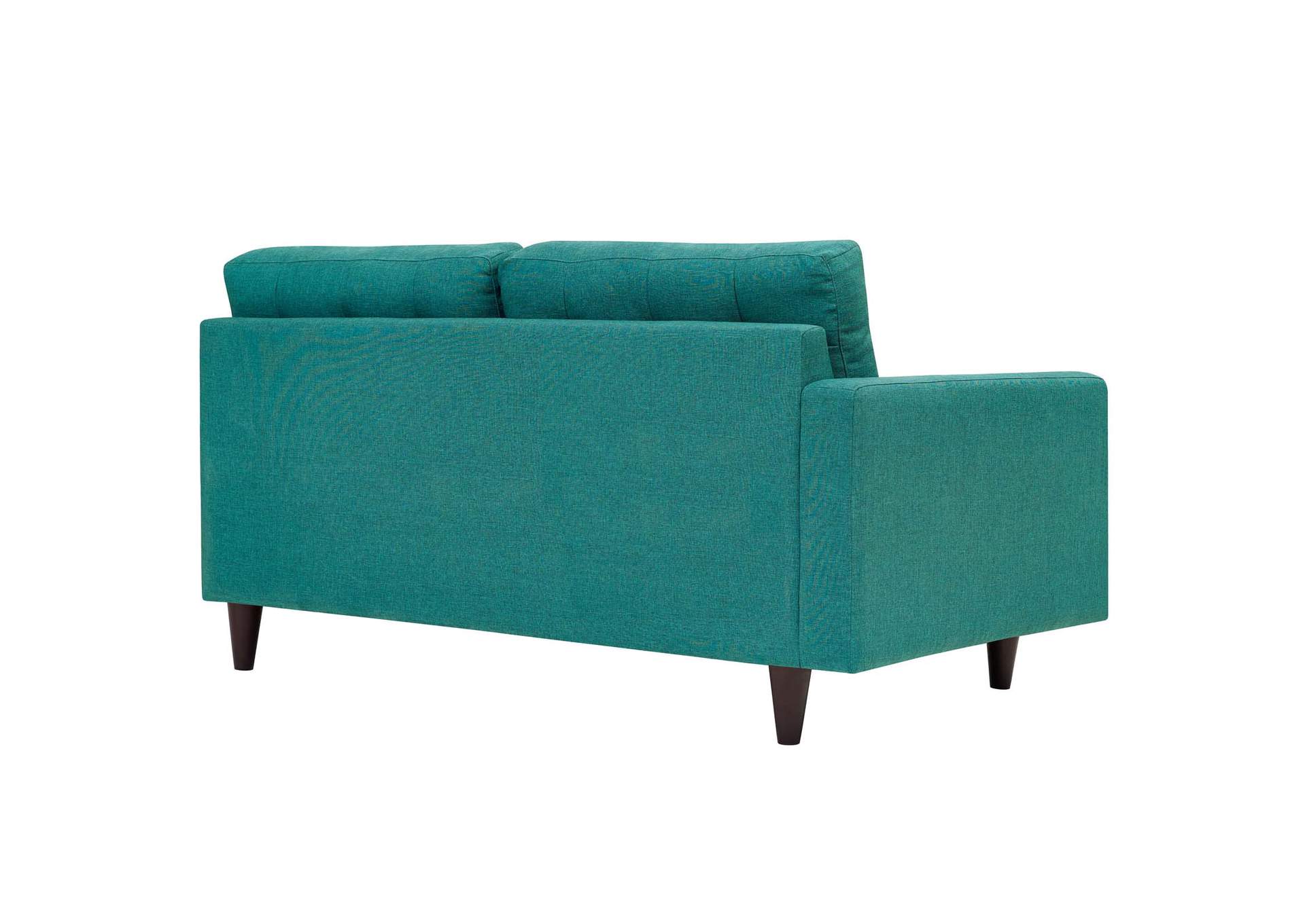 Teal Empress Left-Facing Upholstered Fabric Loveseat,Modway