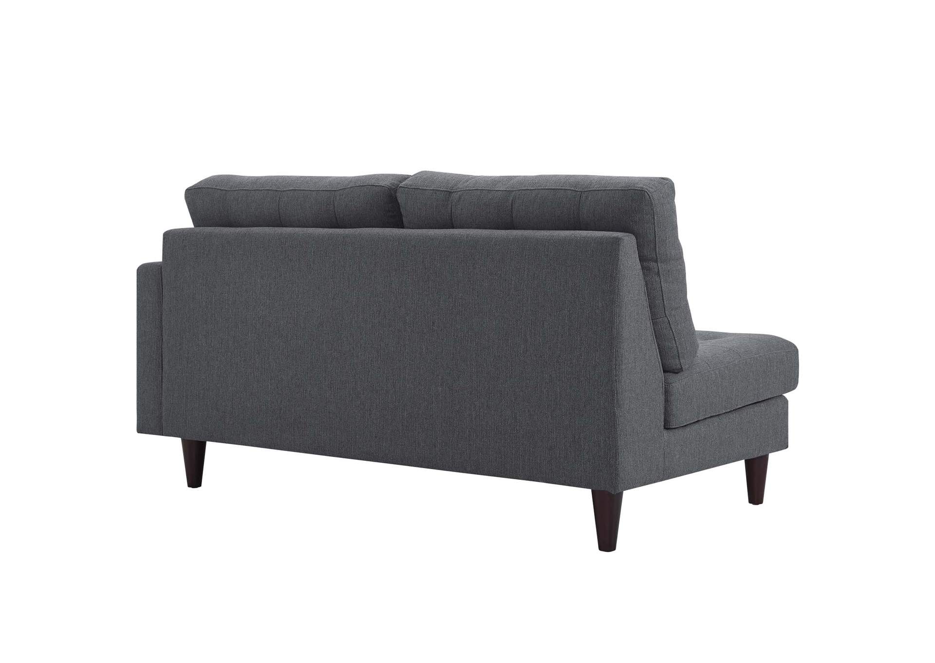 Gray Empress Right-Facing Upholstered Fabric Loveseat,Modway