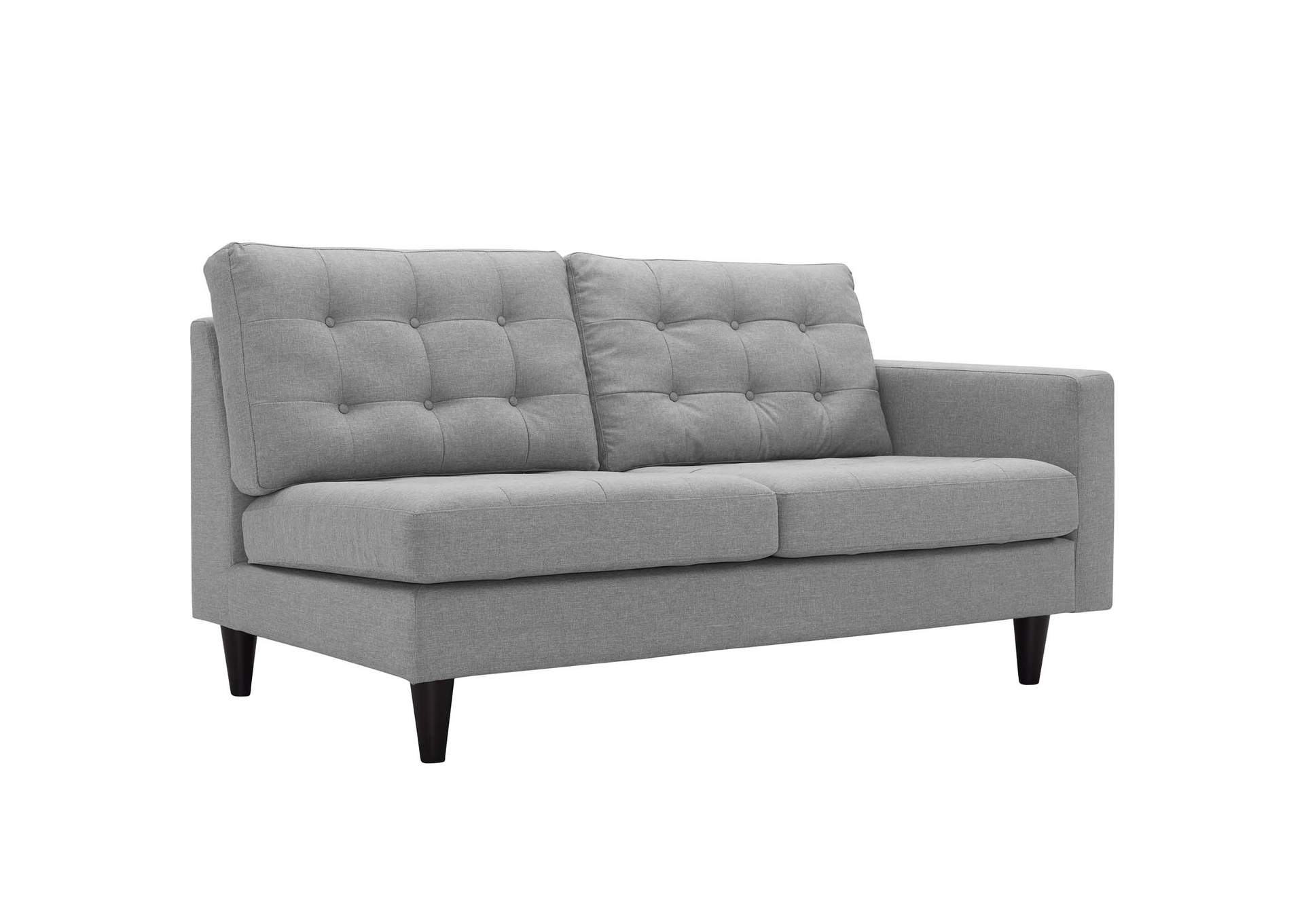 Light Gray Empress Right-Facing Upholstered Fabric Loveseat,Modway
