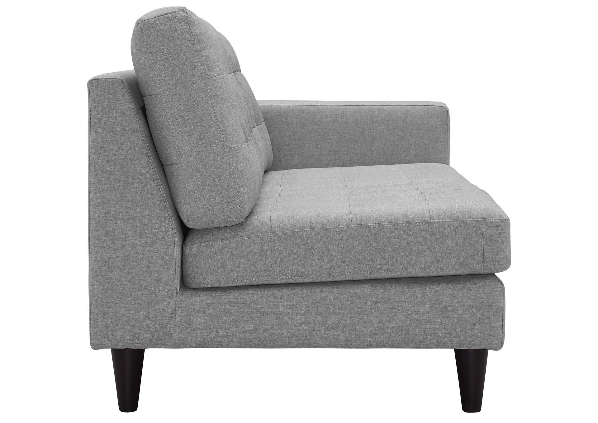 Light Gray Empress Right-Facing Upholstered Fabric Loveseat,Modway