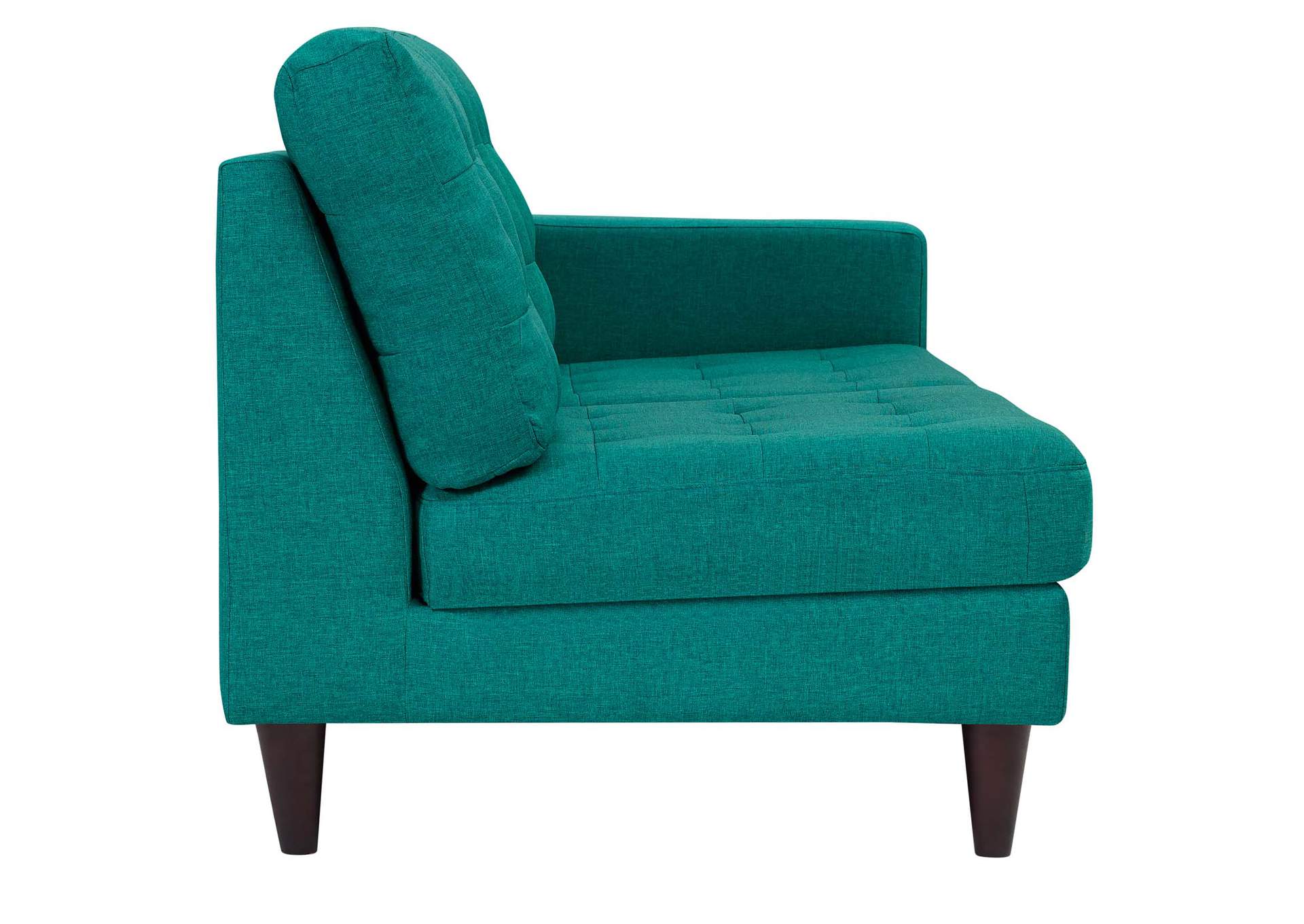 Teal Empress Right-Facing Upholstered Fabric Loveseat,Modway