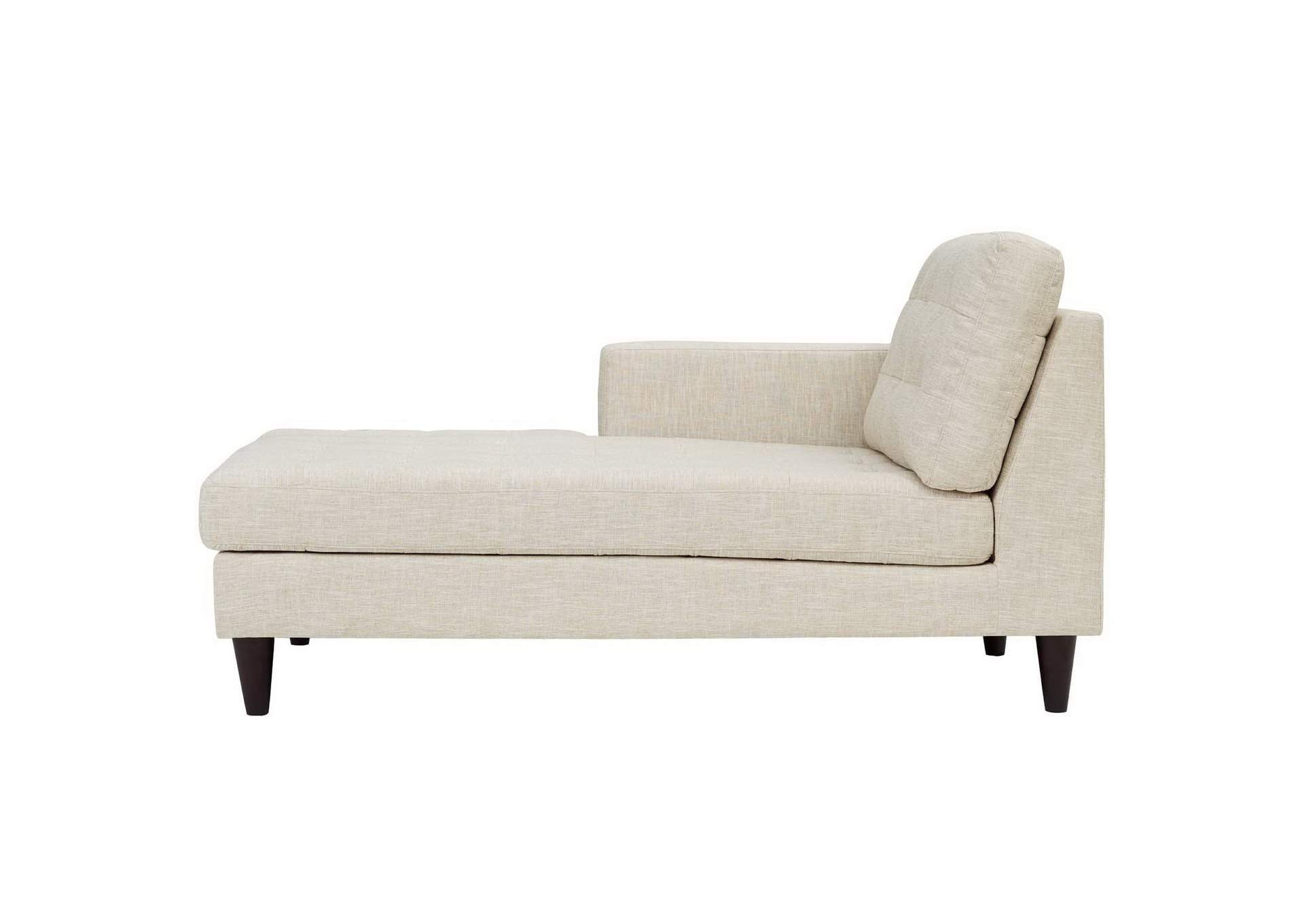 Beige Empress Left-Arm Upholstered Fabric Chaise,Modway