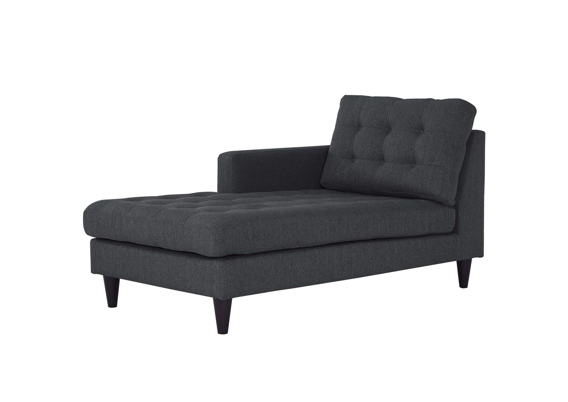 Gray Empress Left-Arm Upholstered Fabric Chaise,Modway