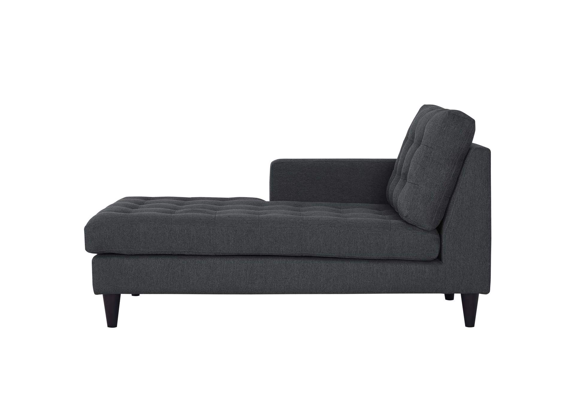 Gray Empress Left-Arm Upholstered Fabric Chaise,Modway