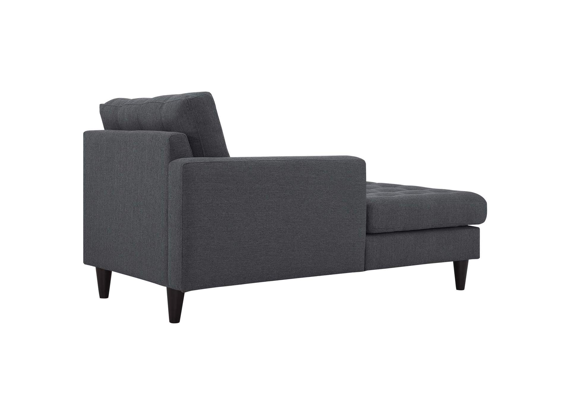 Gray Empress Left-Arm Upholstered Fabric Chaise,Modway