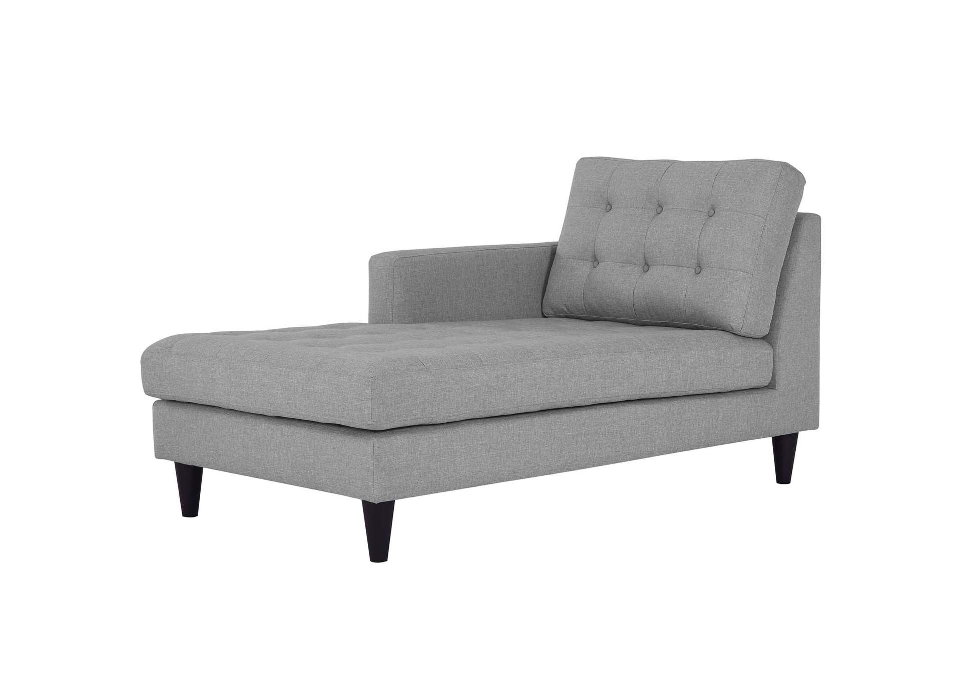 Light Gray Empress Left-Arm Upholstered Fabric Chaise,Modway
