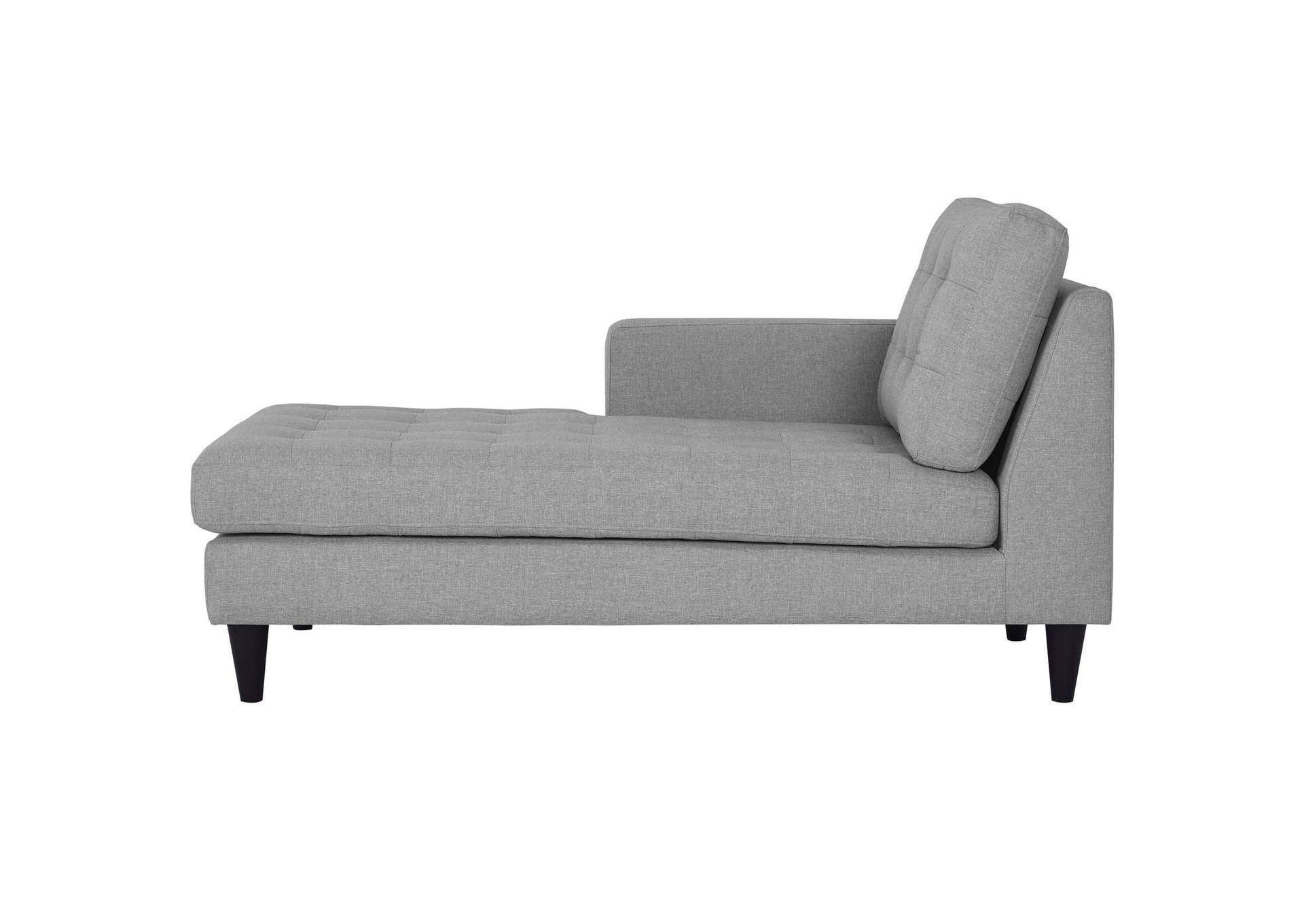 Light Gray Empress Left-Arm Upholstered Fabric Chaise,Modway