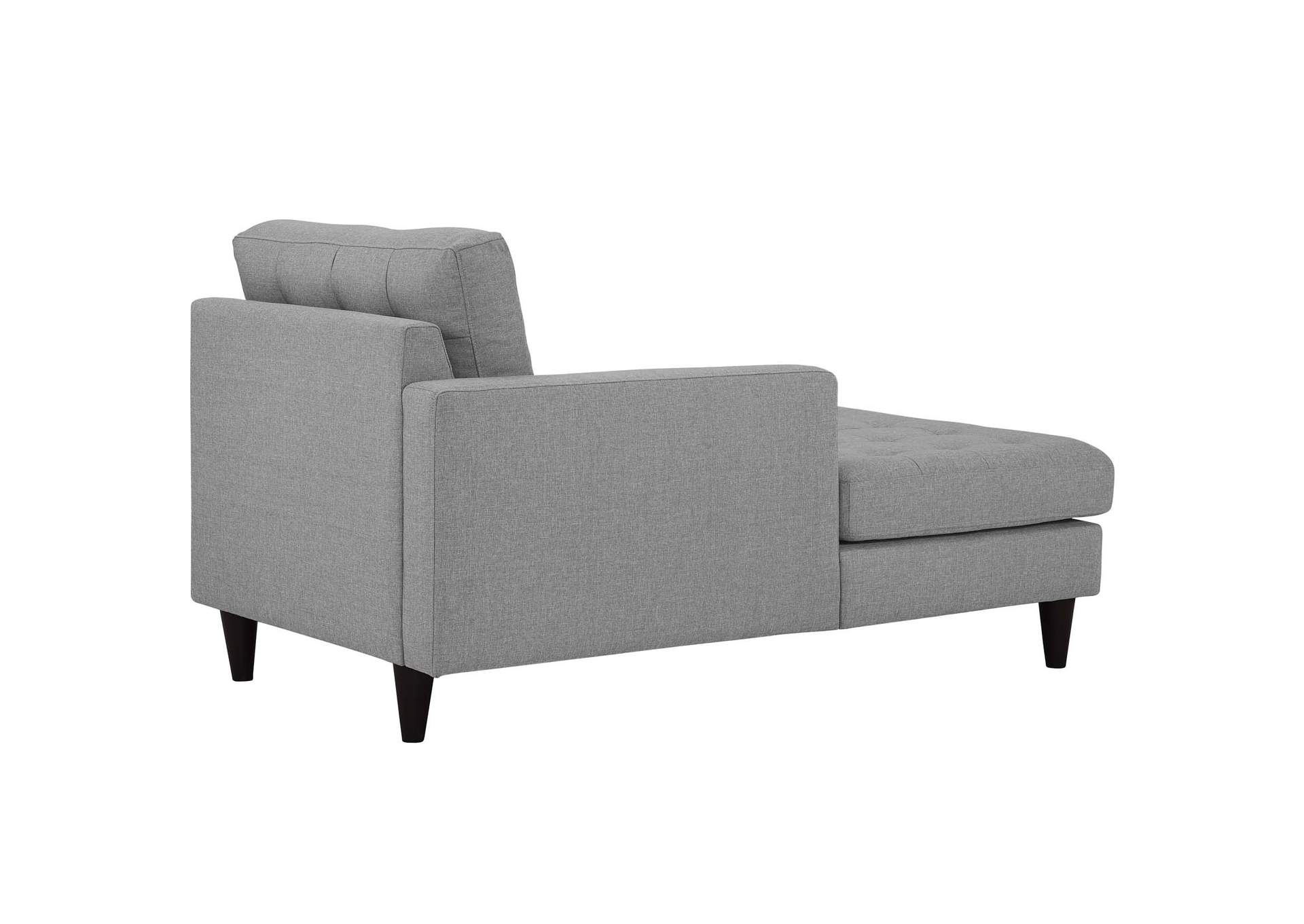 Light Gray Empress Left-Arm Upholstered Fabric Chaise,Modway