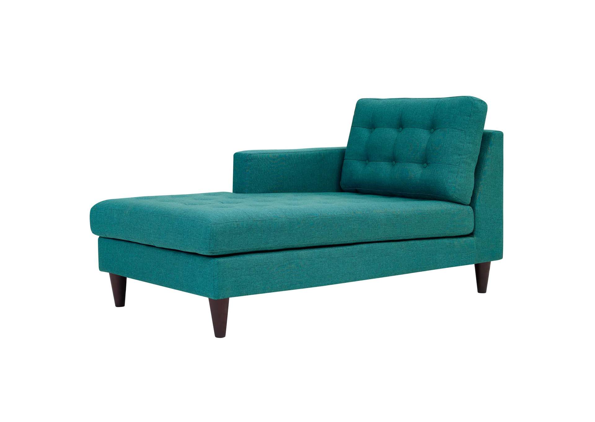 Teal Empress Left-Arm Upholstered Fabric Chaise,Modway