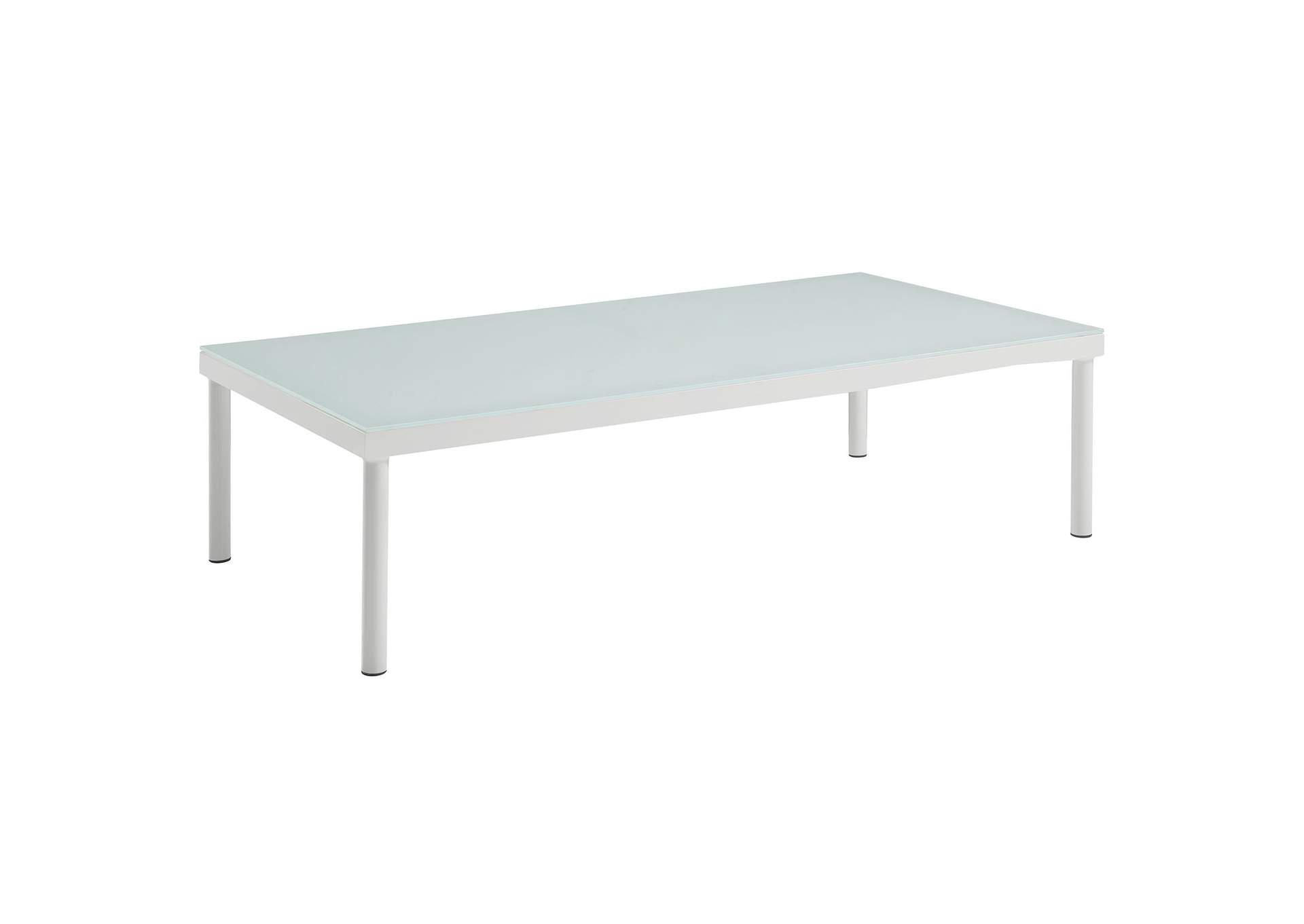 White Harmony Outdoor Patio Aluminum Coffee Table,Modway