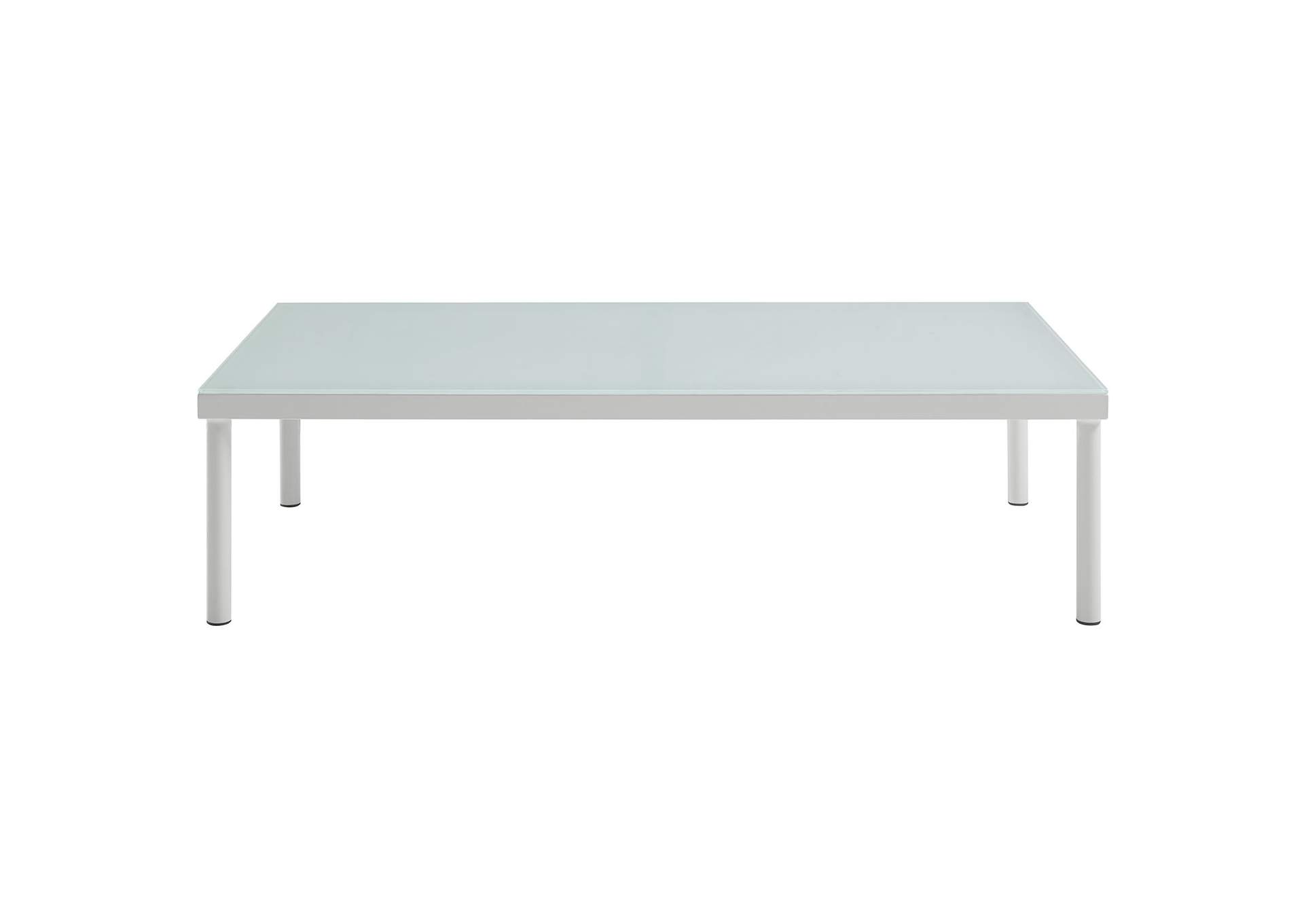 White Harmony Outdoor Patio Aluminum Coffee Table,Modway