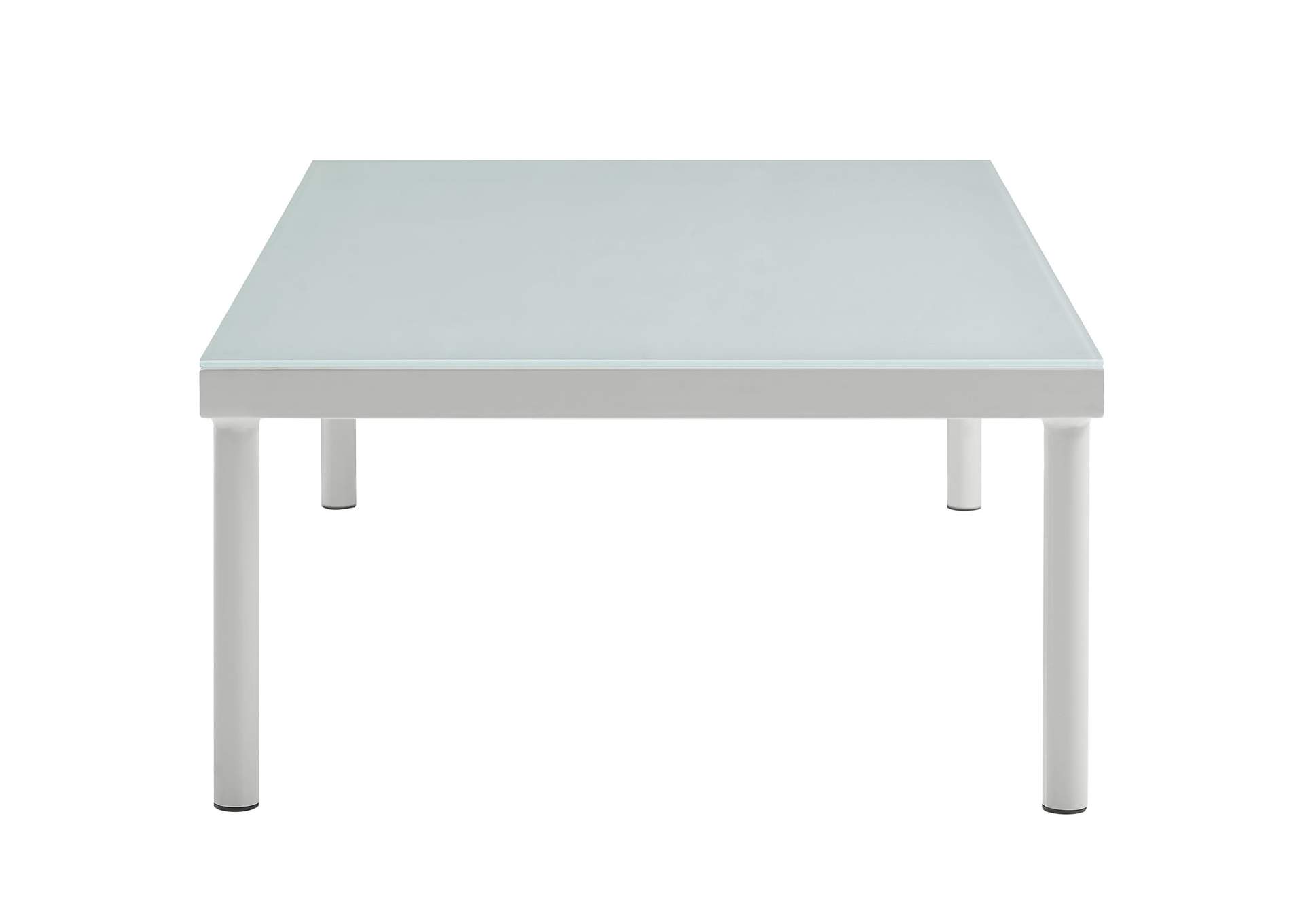 White Harmony Outdoor Patio Aluminum Coffee Table,Modway