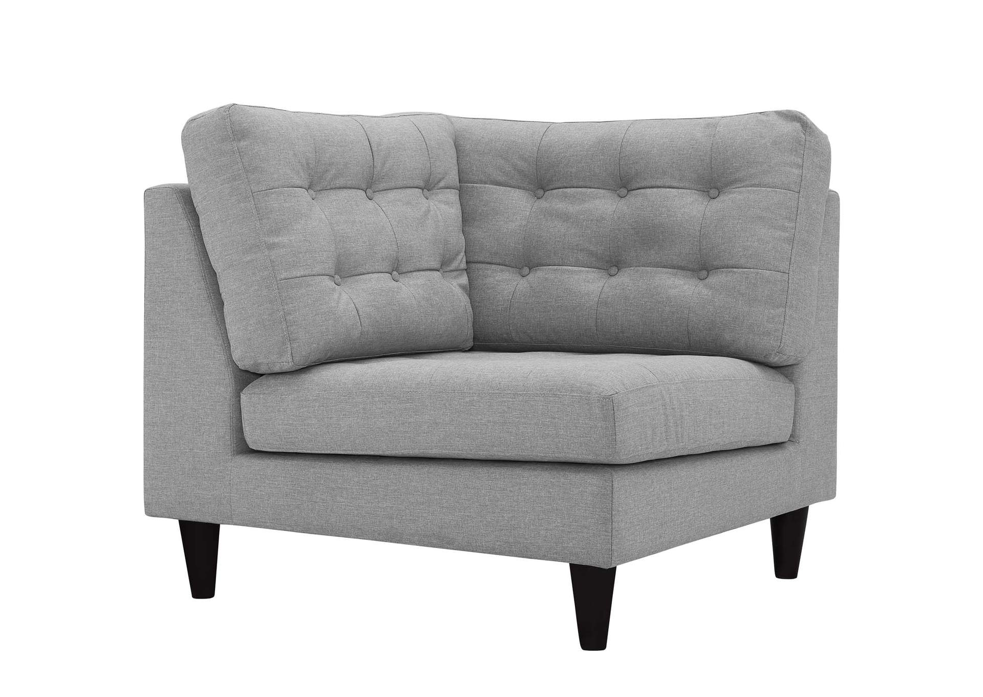 Light Gray Empress Upholstered Fabric Corner Sofa,Modway